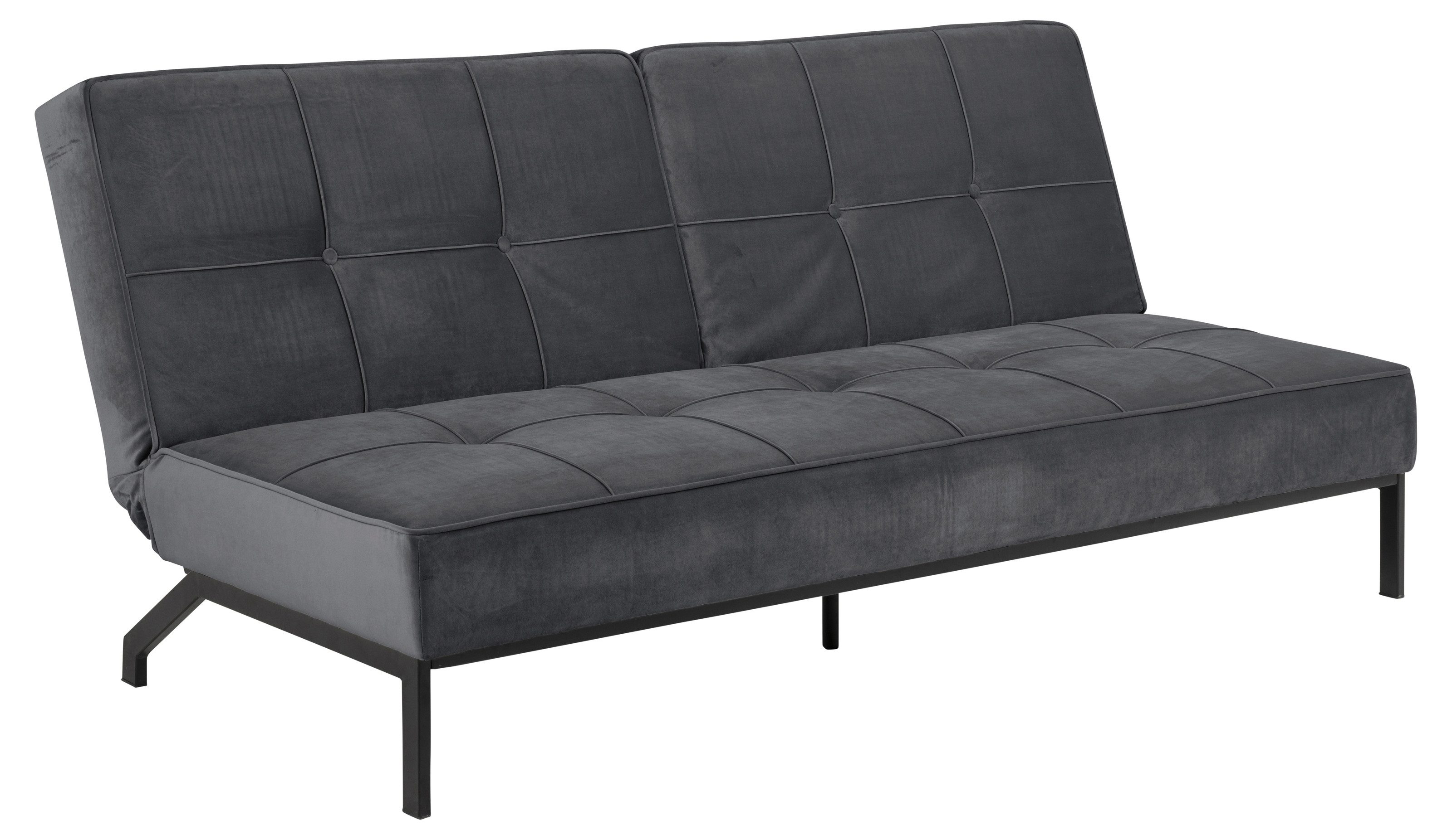 freiraum Schlafsofa Perugia, in Grau, schwarz - 198x87x95 (BxHxT)