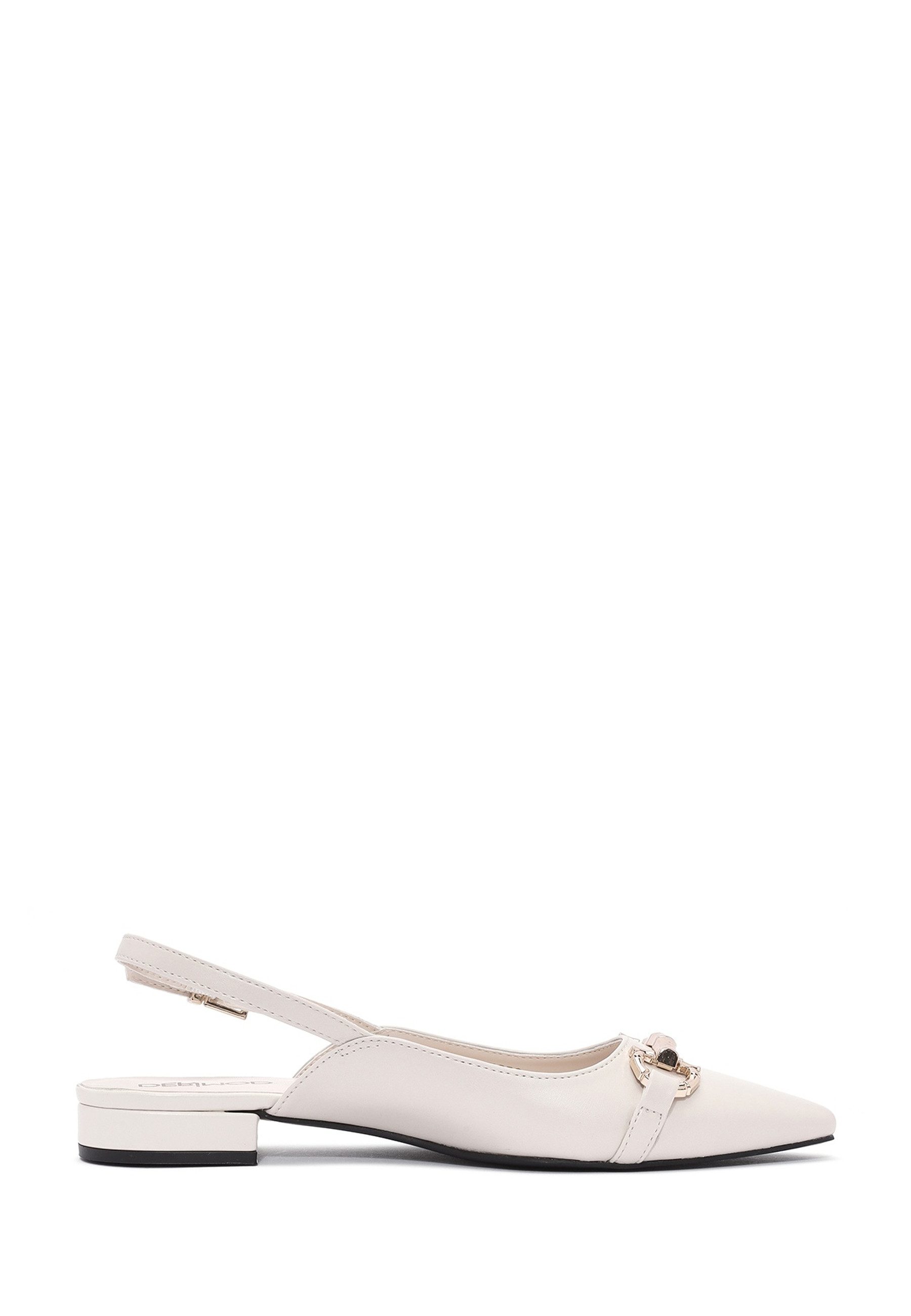 Derimod Slingback-Ballerinas aus Leder Ballerina Kunstleder, Spitze Zehenpartie, Slingback-Design, Dekorative Schnalle