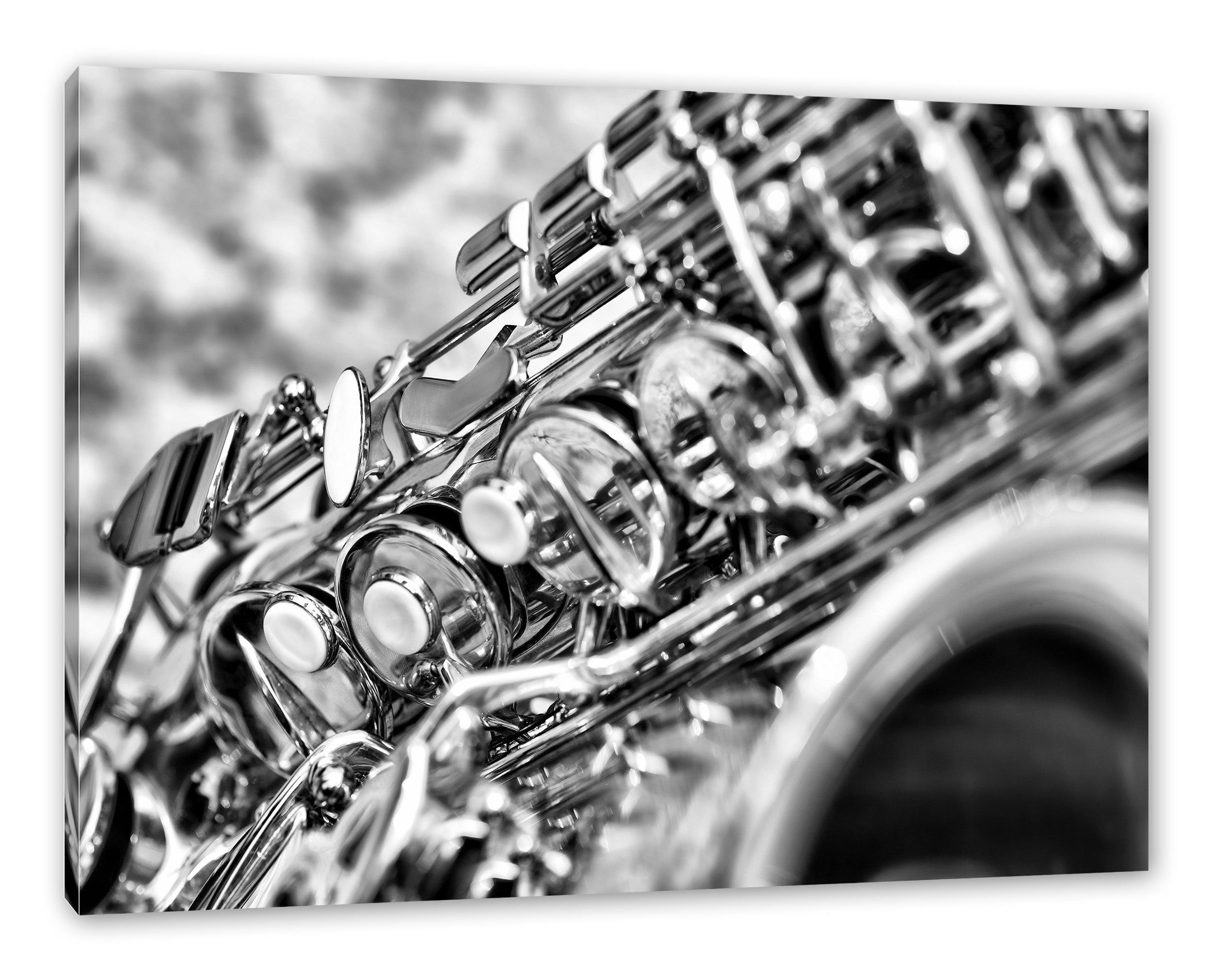 Pixxprint Leinwandbild Saxophon, Saxophon (1 Leinwandbild St), bespannt, inkl. fertig Zackenaufhänger