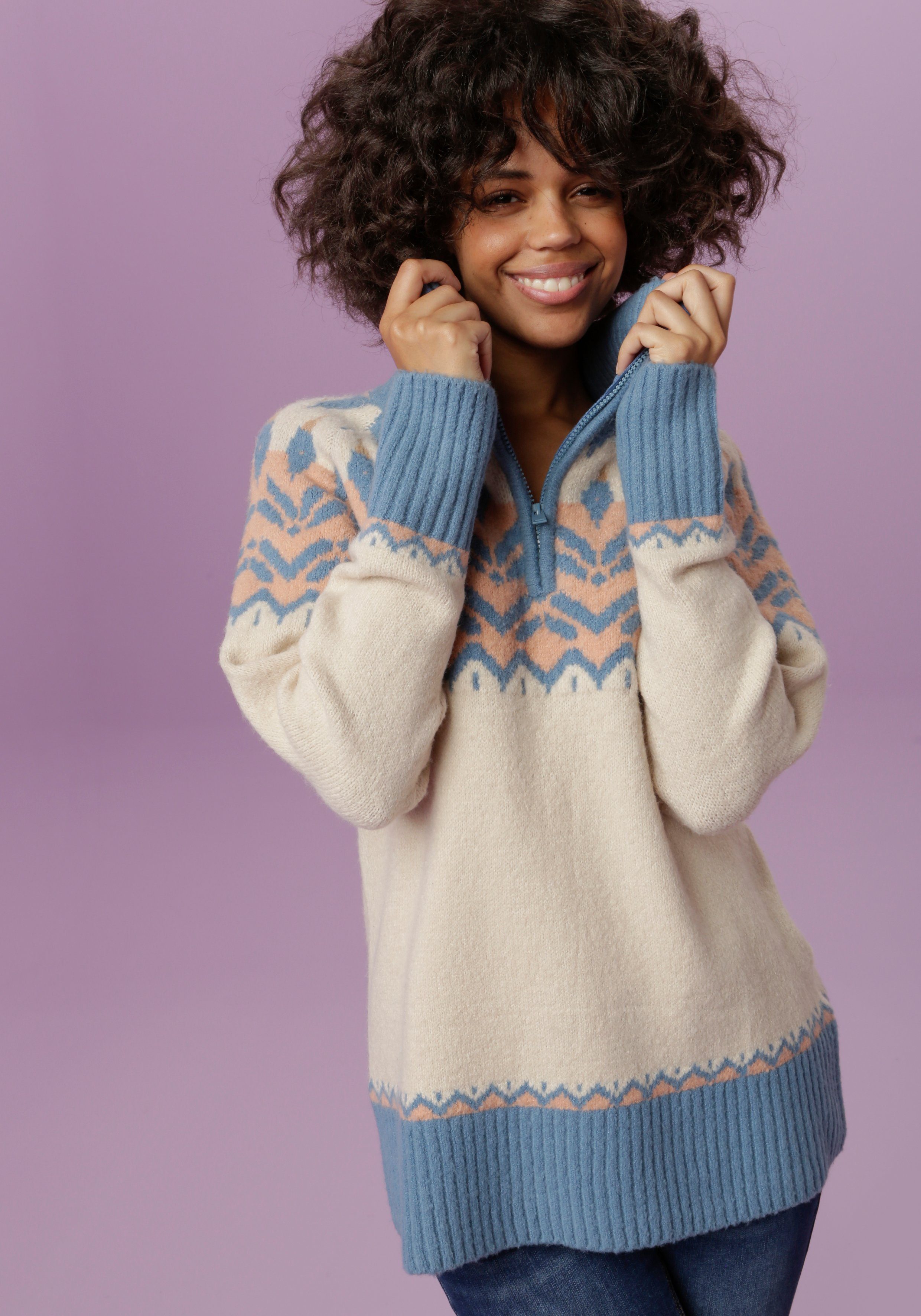 Aniston CASUAL Strickpullover mit Kragen und günstig online kaufen