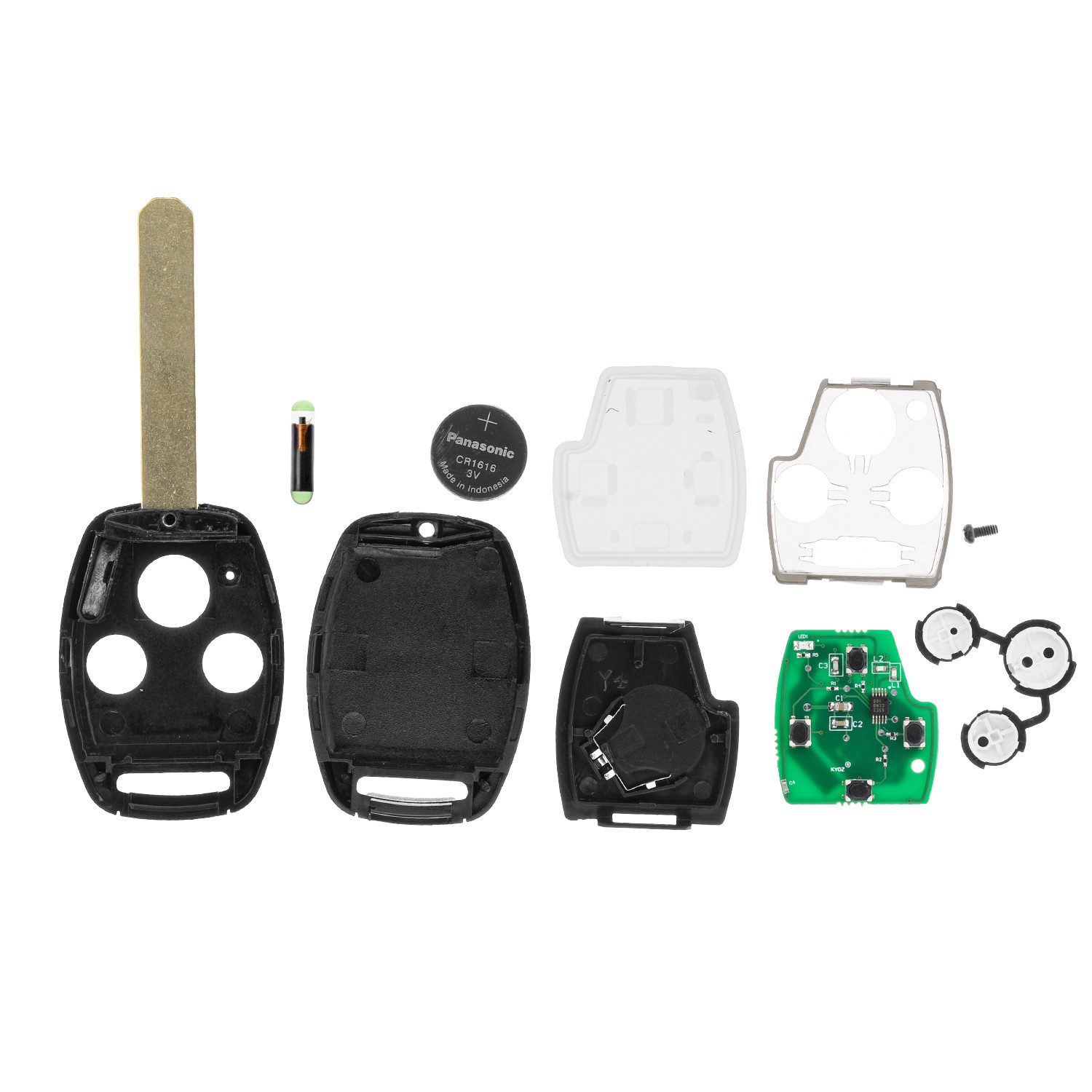 mt-key Schlüsseltasche Auto Funk Schlüssel Fernbedienung ID48 HON66 (Set), für Honda Accord (VII, 03–05); Civic (EP/EM/ES VII, 03–05); CR-V (