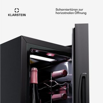 Klarstein Weinkühlschrank Shiraz 8 Uno, für 8 Standardflaschen á 0,75l,Wein Flaschenkühlschrank Weintemperierschrank Weinschrank Kühlschrank