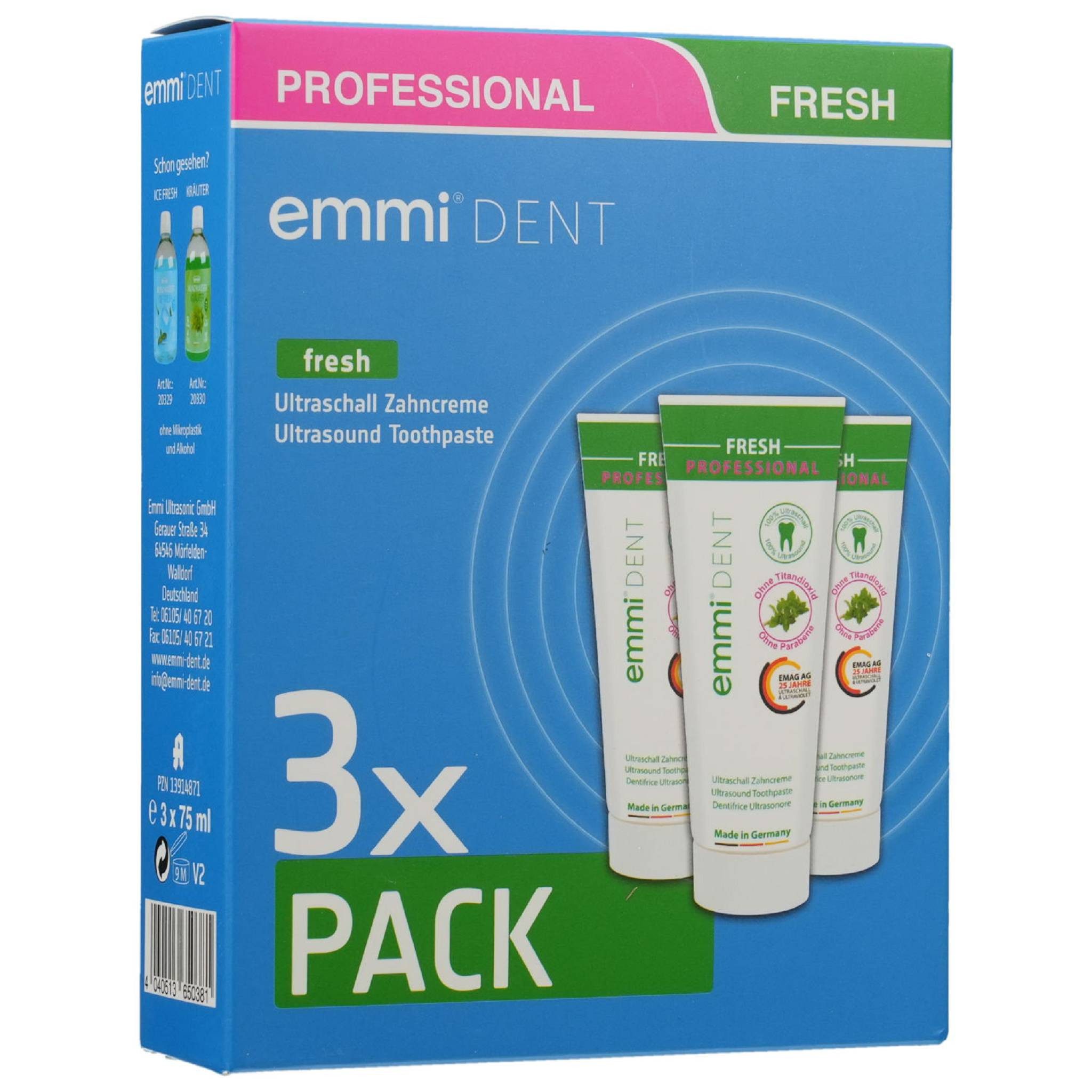 Emmi Ultrasonic GmbH Zahnpasta EMMI-DENT Ultraschall Zahncreme fresh Set
