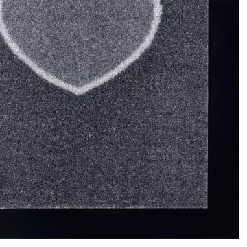 Fußmatte Fussmatte Schmutzfangmatte Herzen Dunkelgrau, HANSE Home, rechteckig, Höhe: 7 mm