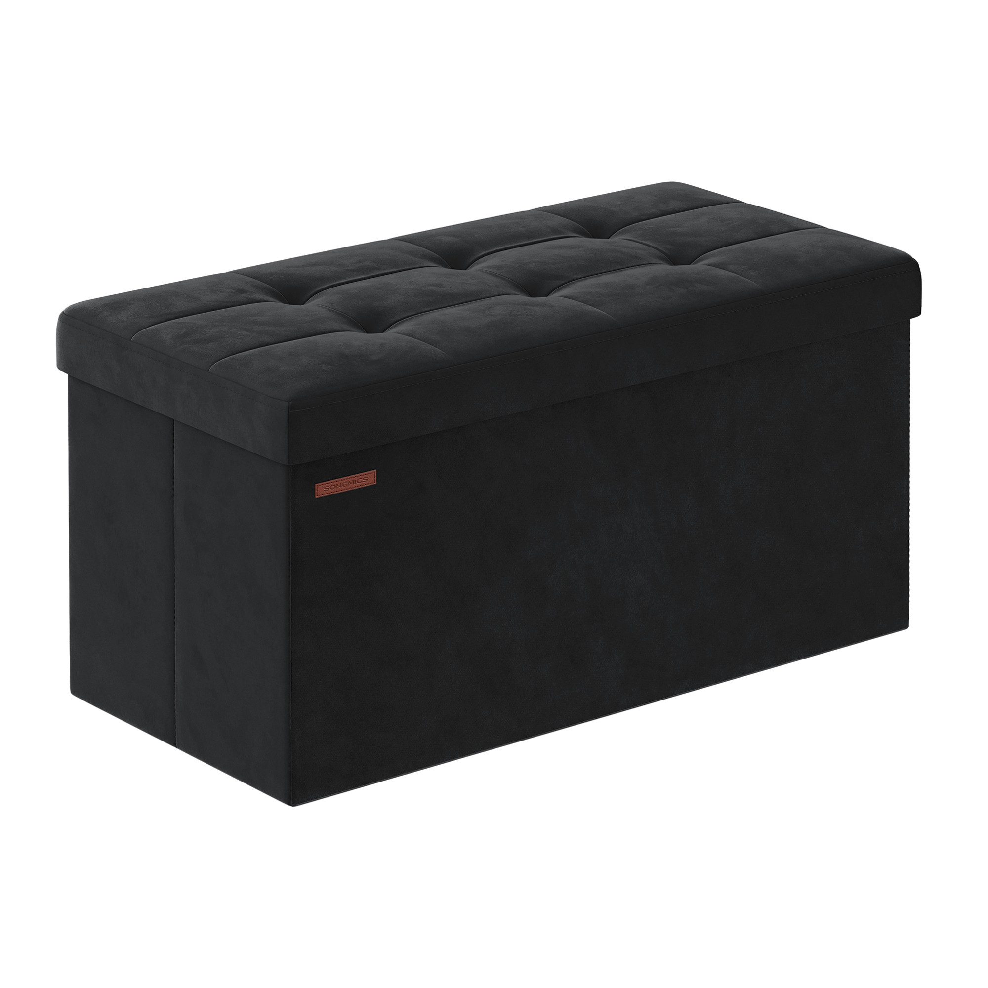 SONGMICS Sitzhocker Aufbewahrungshocker, Samtige, klappbare Sitztruhe günstig online kaufen