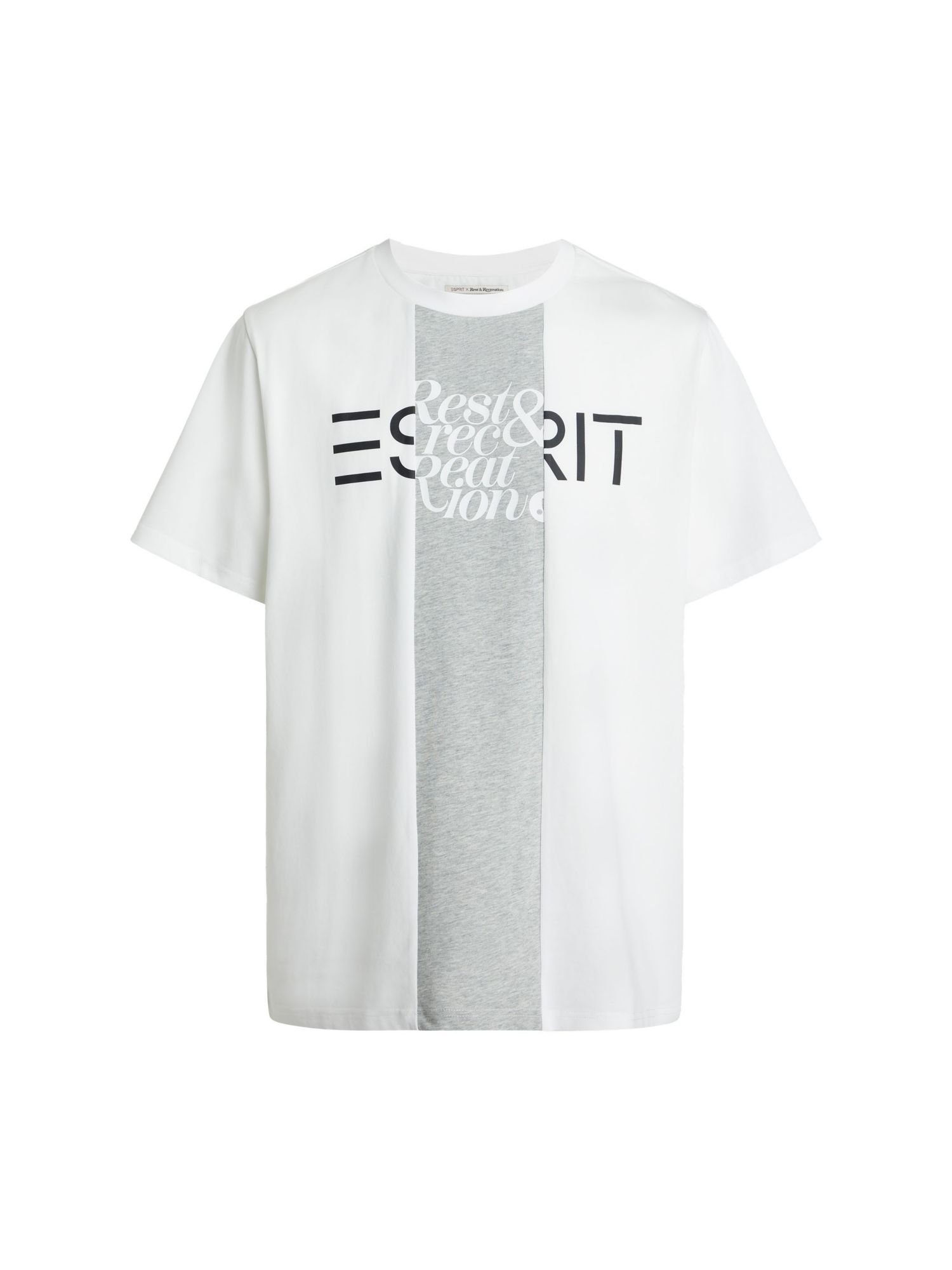 [Normaler Versandhandel] Esprit T-Shirt im (1-tlg) WHITE Flicken-Look T-Shirt
