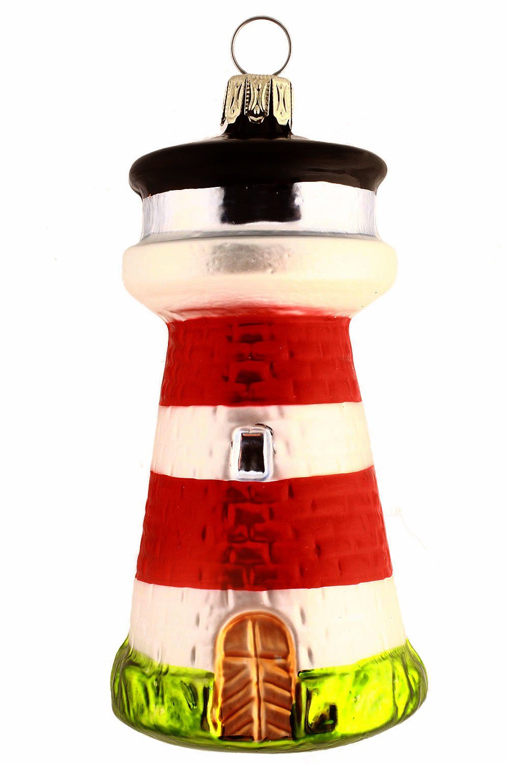 Weihnachtskontor Christbaumschmuck - Dekohänger - handdekoriert Leuchtturm, Hamburger mundgeblasen