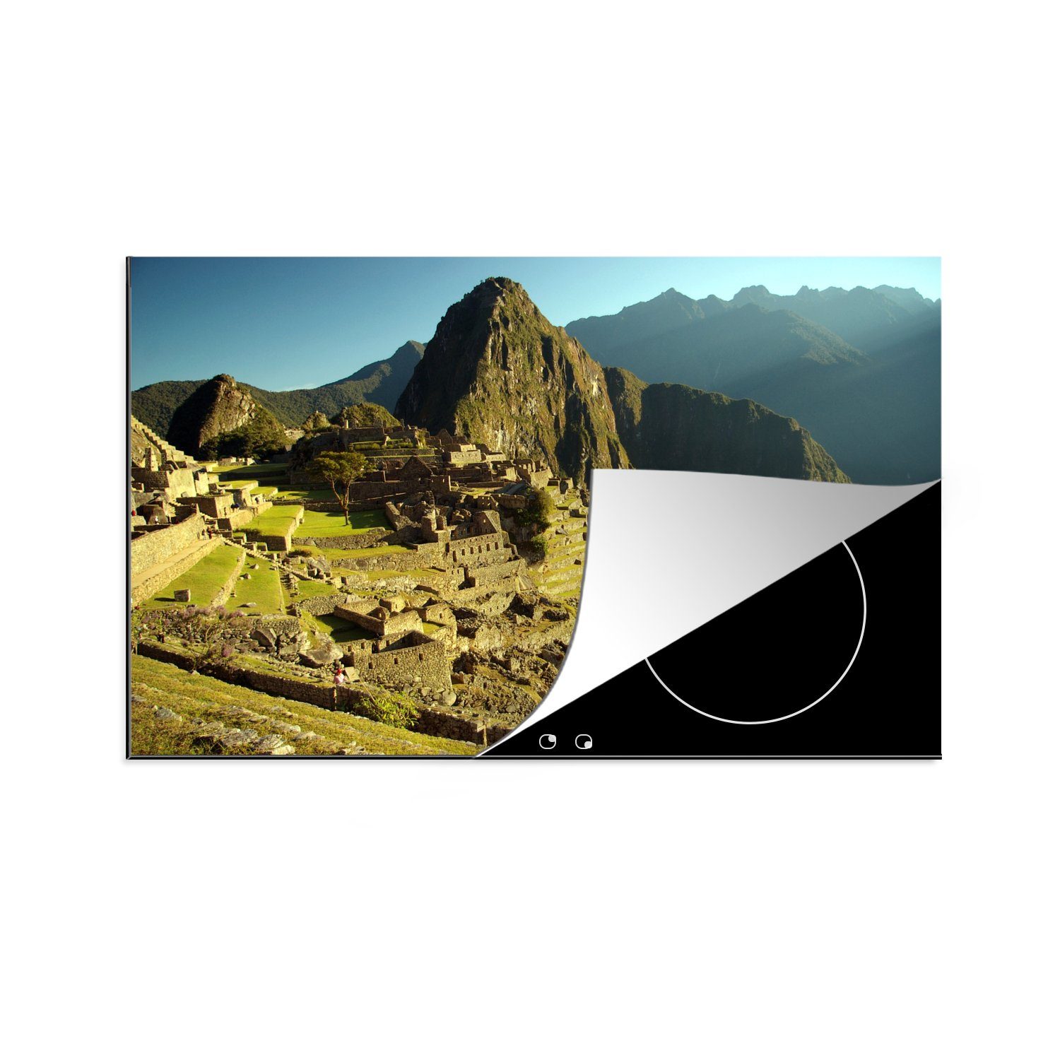 Machu Herdblende-/Abdeckplatte küche, Cuzco, Vinyl, 81x52 die Schutz Ceranfeldabdeckung der peruanischen MuchoWow Picchu (1 Induktionskochfeld tlg), für in cm, Stadt