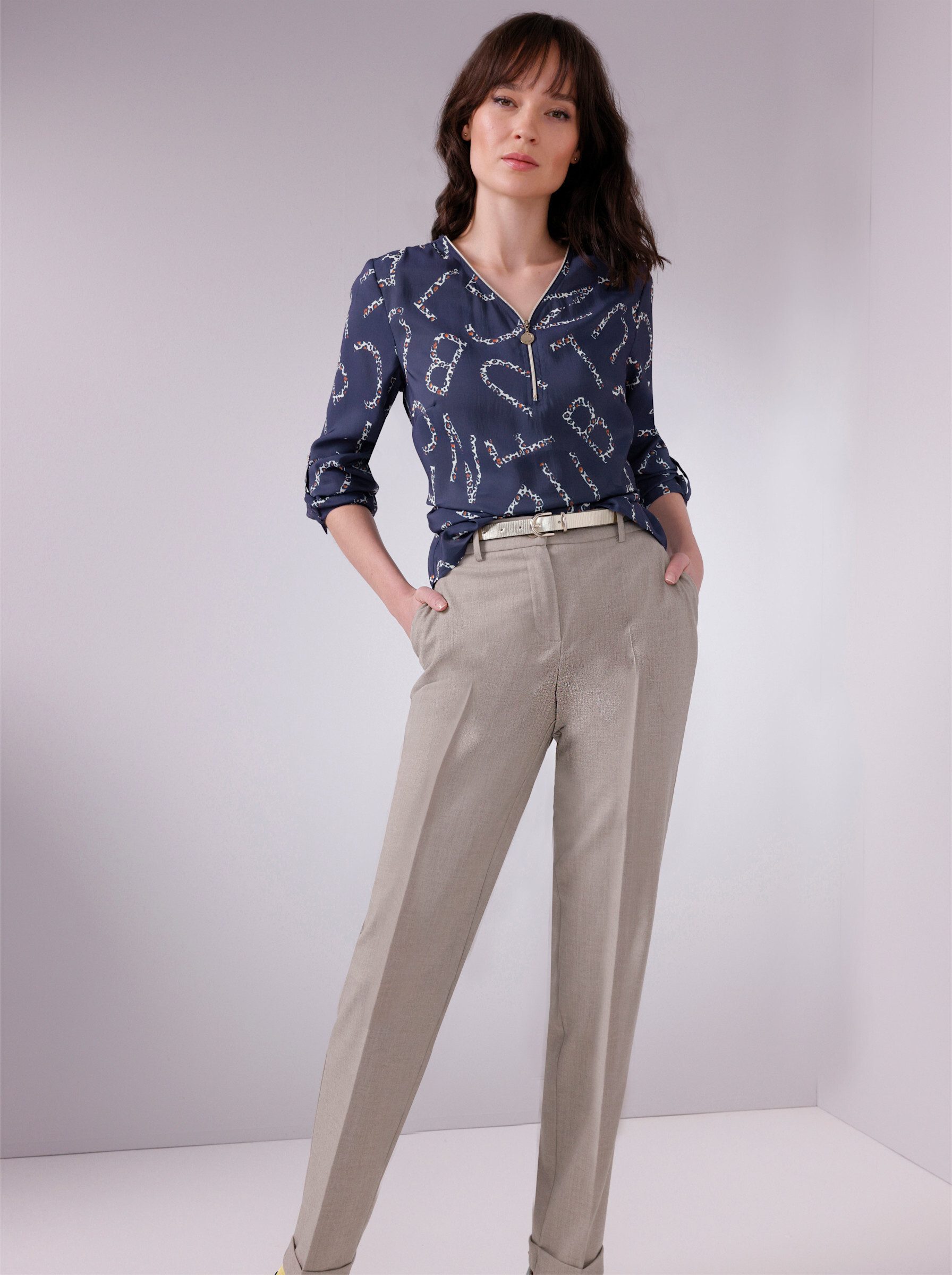 creation L Klassische Bluse Modal-Bluse Langarm
