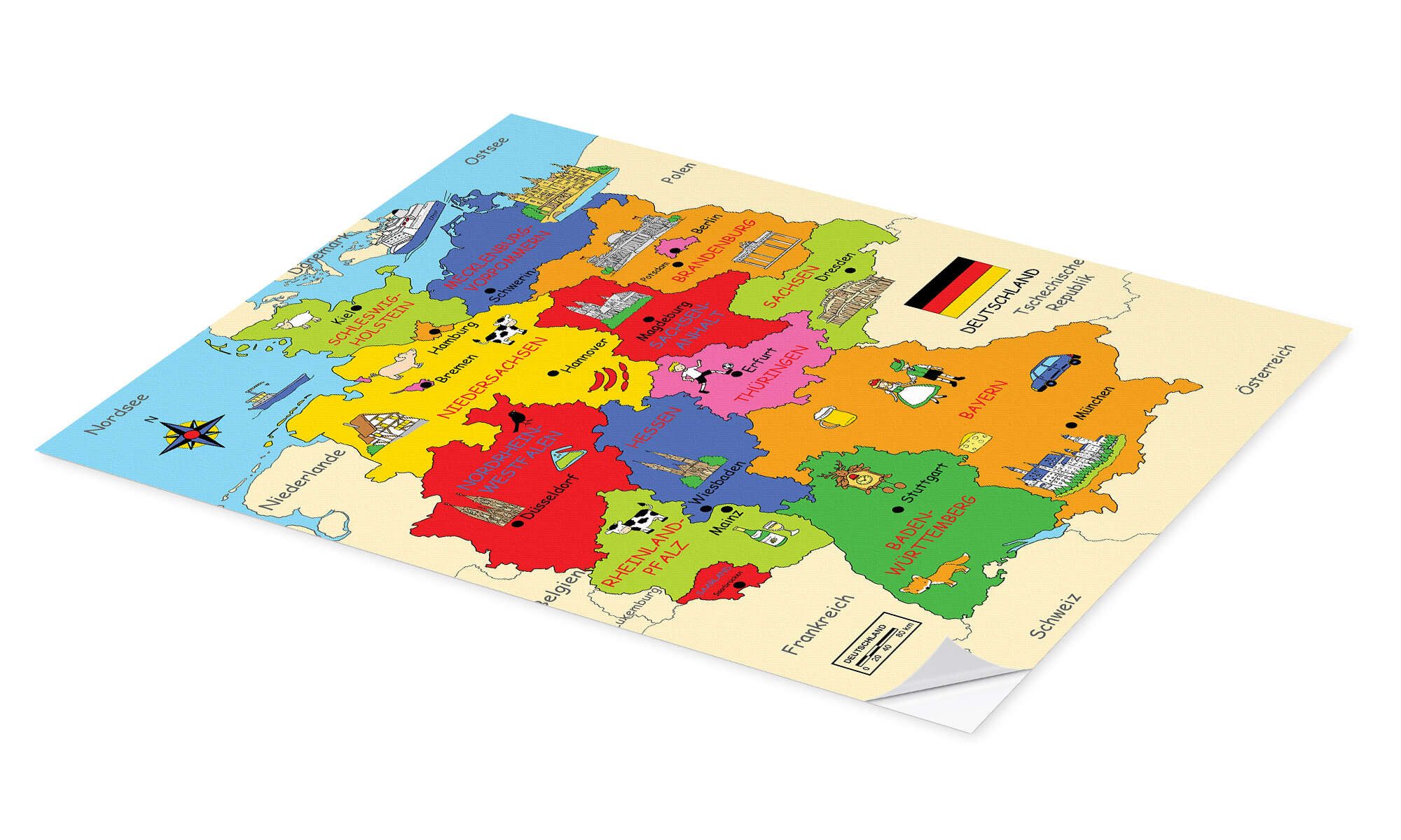Posterlounge Wandbild Bundesländer für Kinder, Fluffy Feelings, erhältlich günstig online kaufen