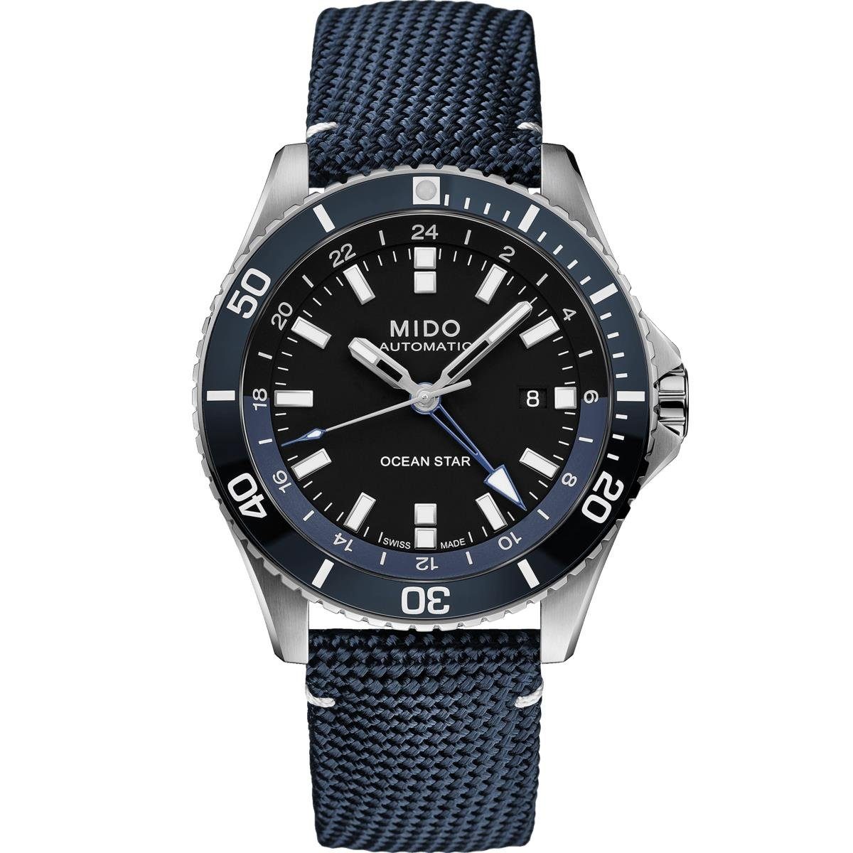 Taucheruhr Mido Herren Uhr M0266291705100 Ocean Star GMT Edelstahl
