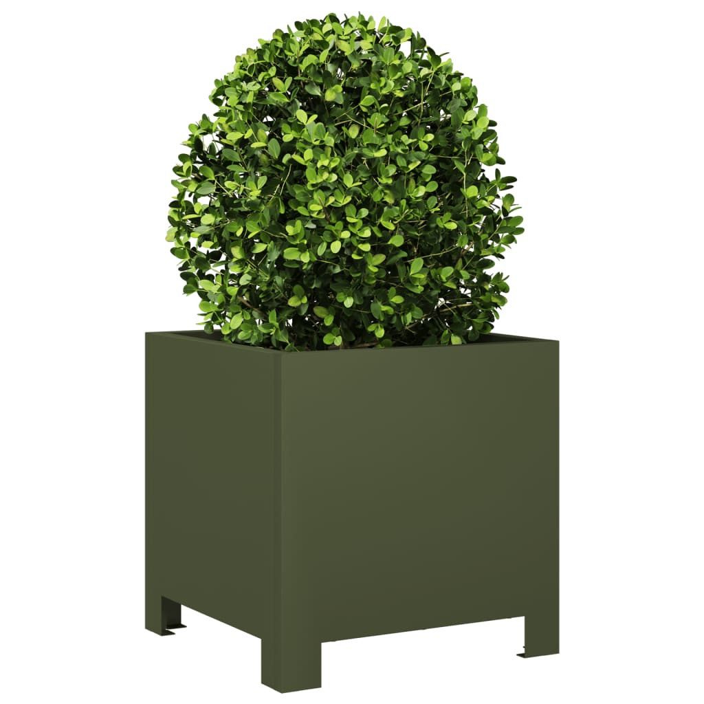 vidaXL Blumentopf Pflanzkübel Olivgrün 30x30x30 Stahl günstig online kaufen