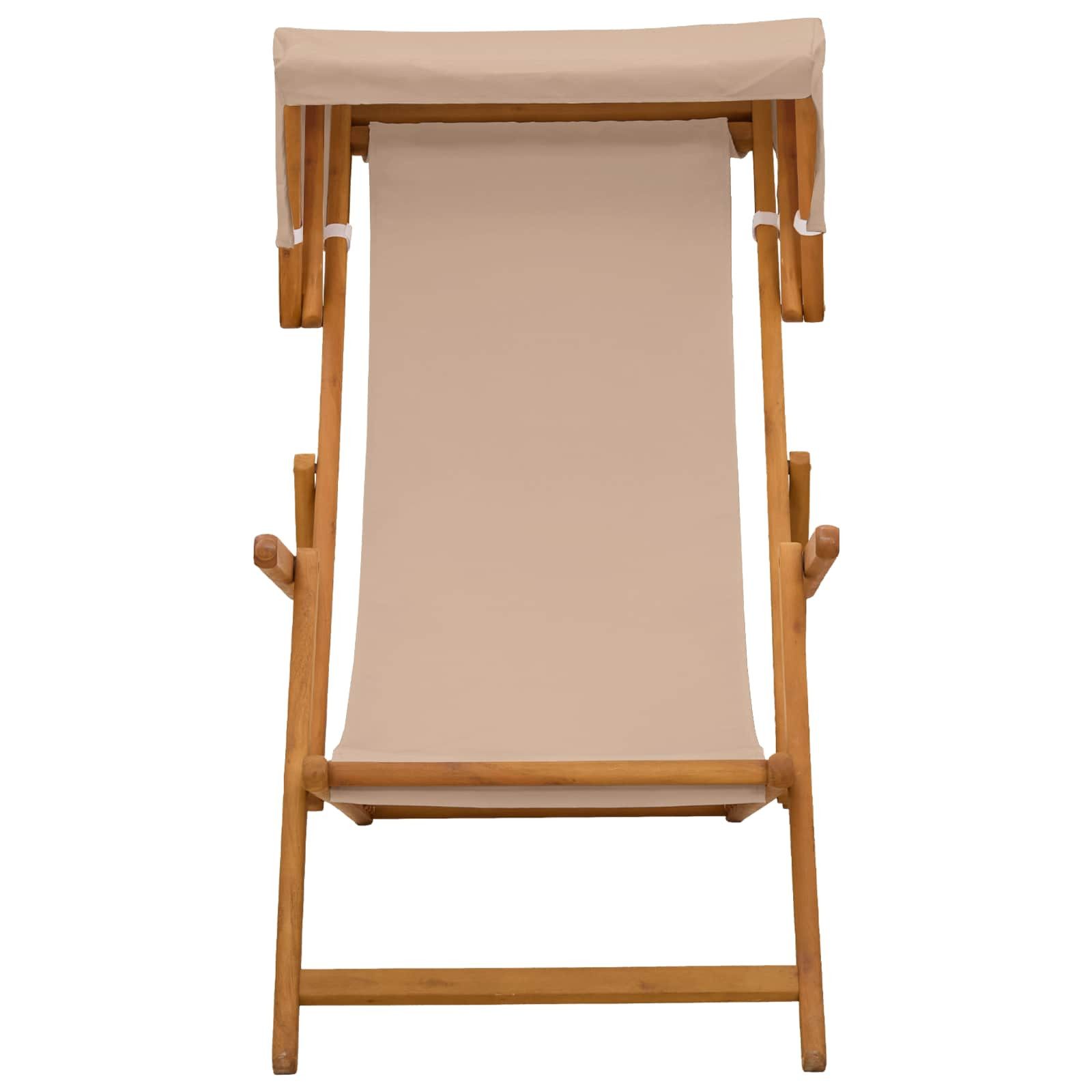 vidaXL Gartenliege Liegestuhl 3 Position Massives Eukalyptus Holz Taupe, 1 St.