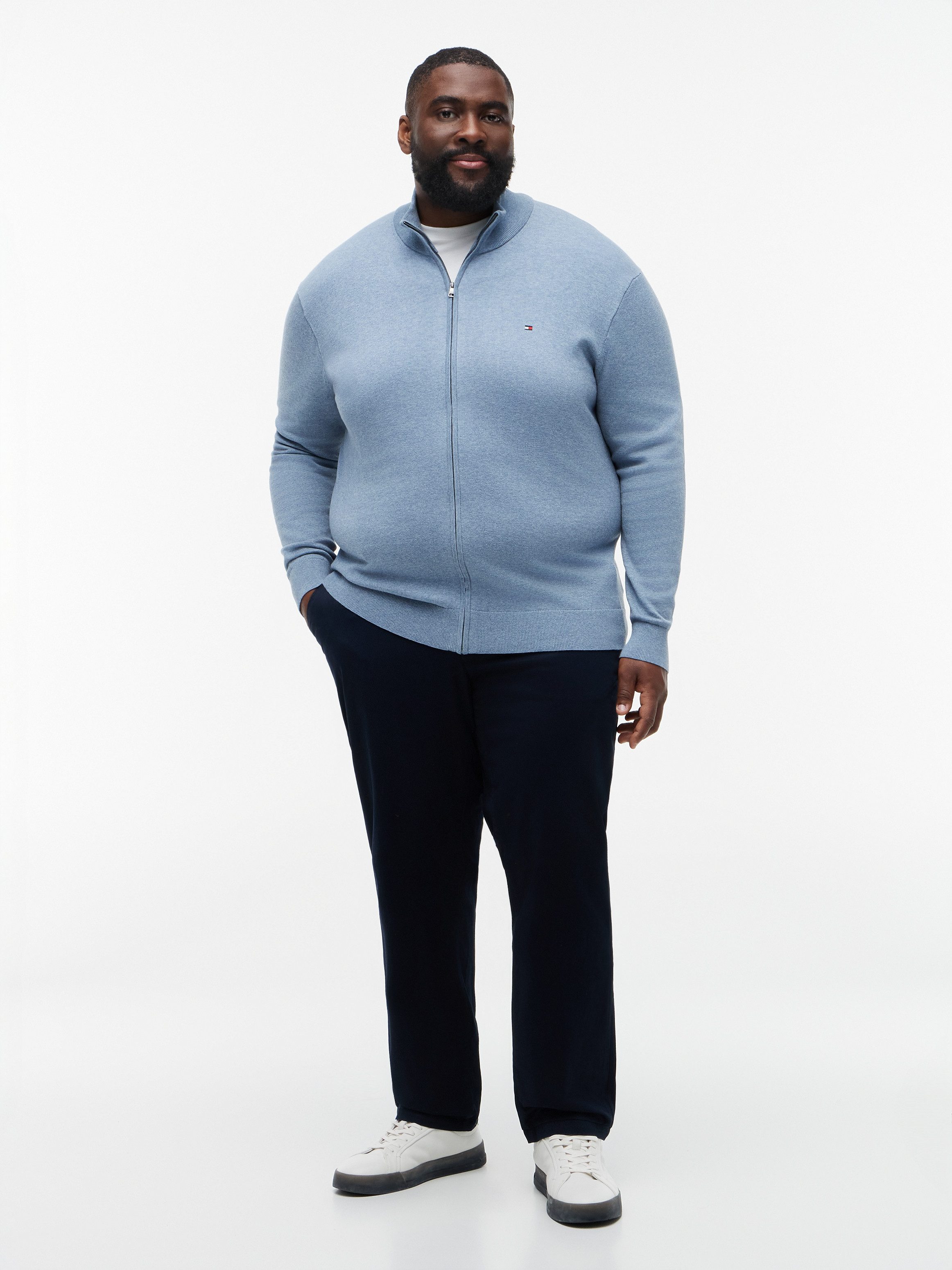 Tommy Hilfiger Big & Tall Strickjacke BT-ESSENTIAL COTTON ZIP THRU-B Großen Größen – Bild 4 von 5
