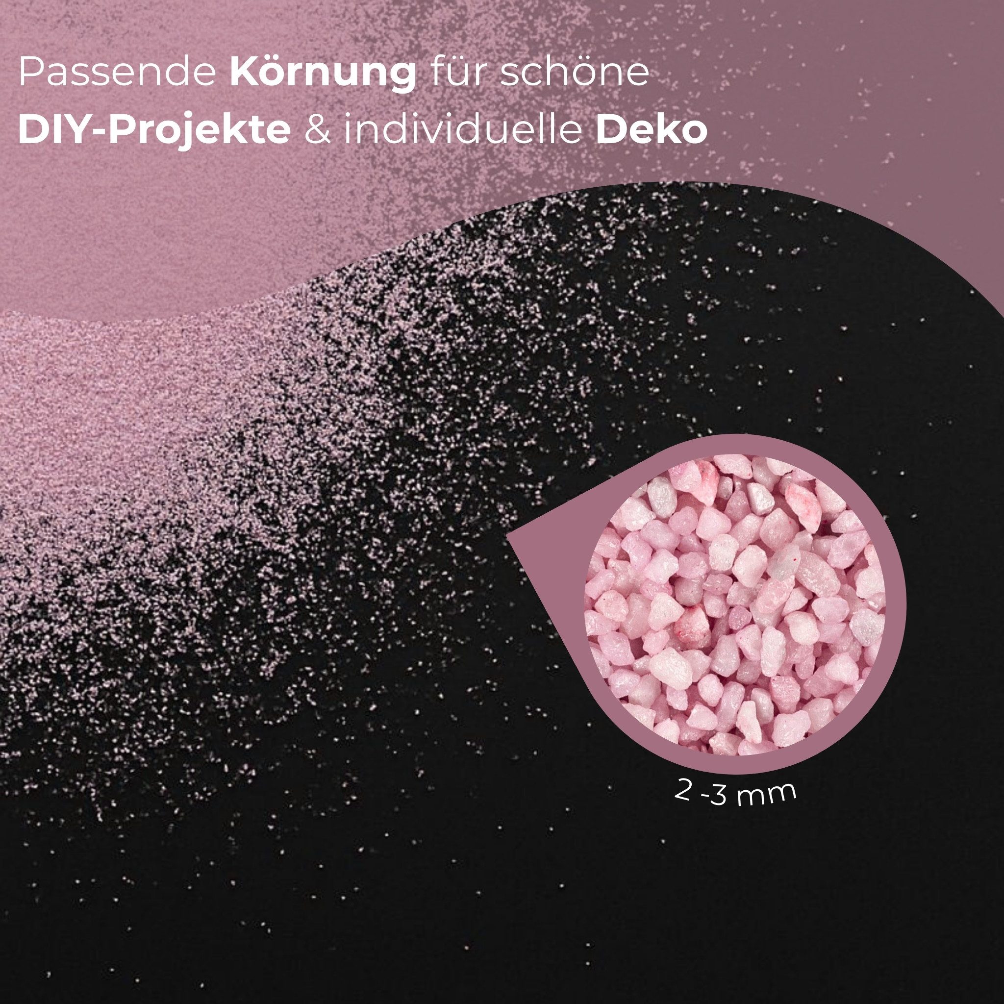 matches21 HOME & HOBBY Deko-Granulate Deko-Granulat 5 KG rosa Ø 2-3 mm Vasen Glas-Füllung Streudeko, (1 St), Kleine bunte Deko-Steine als Tischdeko Hochzeitsdeko