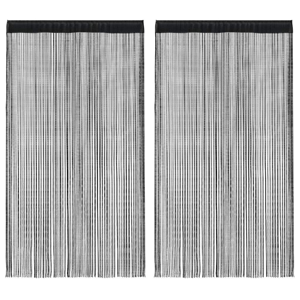 vidaXL Vorhang Занавески из ниток 2 Stk. 140 x 250 cm Schwarz (2 St)