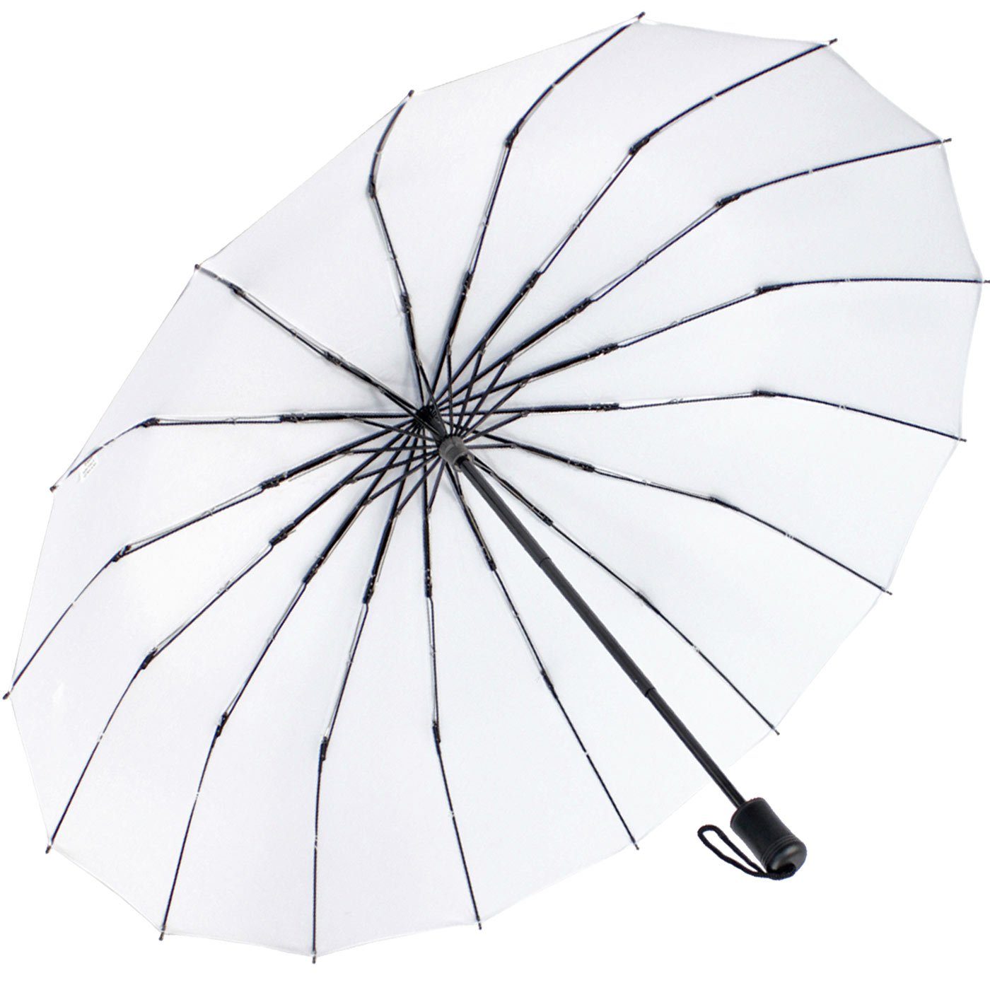 und stabil extra iX-brella mit auffällig und 16 weiß farbenfroh, Taschenregenschirm extravagant Streben Mini