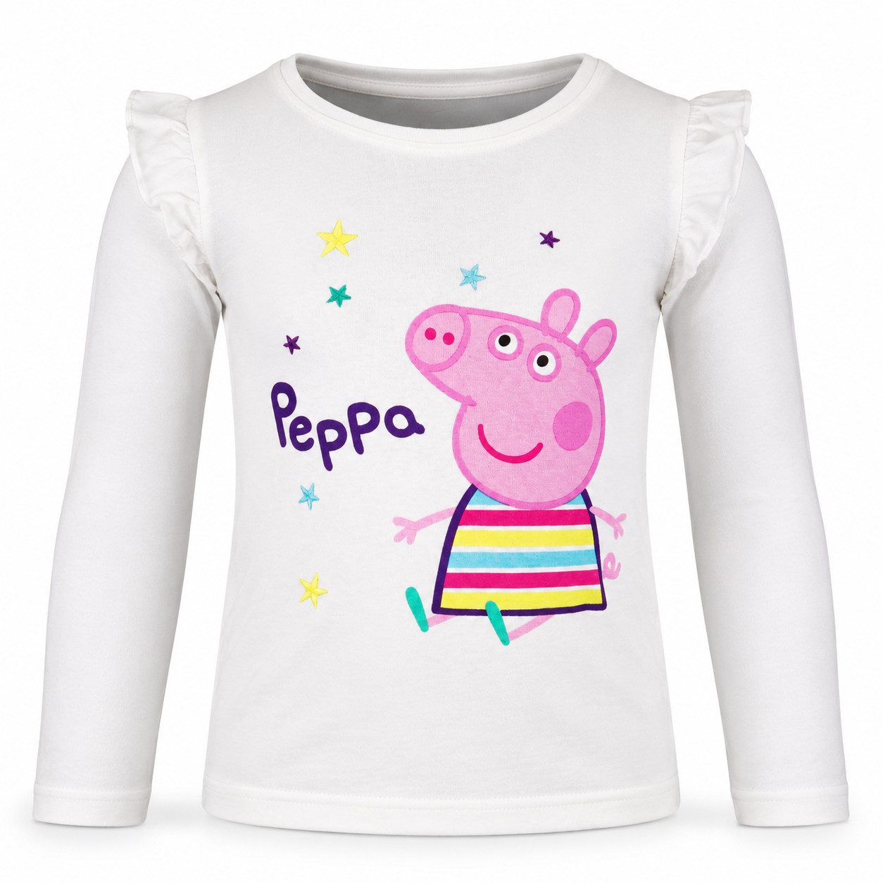 Peppa Pig Langarmshirt PEPPA Wutz Kinder Mädchen langarm T-Shirt 100% Baumwolle - Gr. 92 bis 116