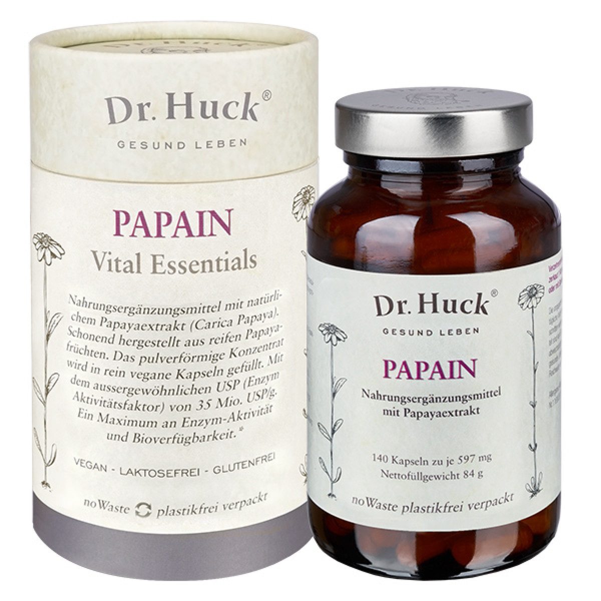 Dr. Huck ® Papain (Papaya) Kapseln Vegan Kapseln, 73,0000 g