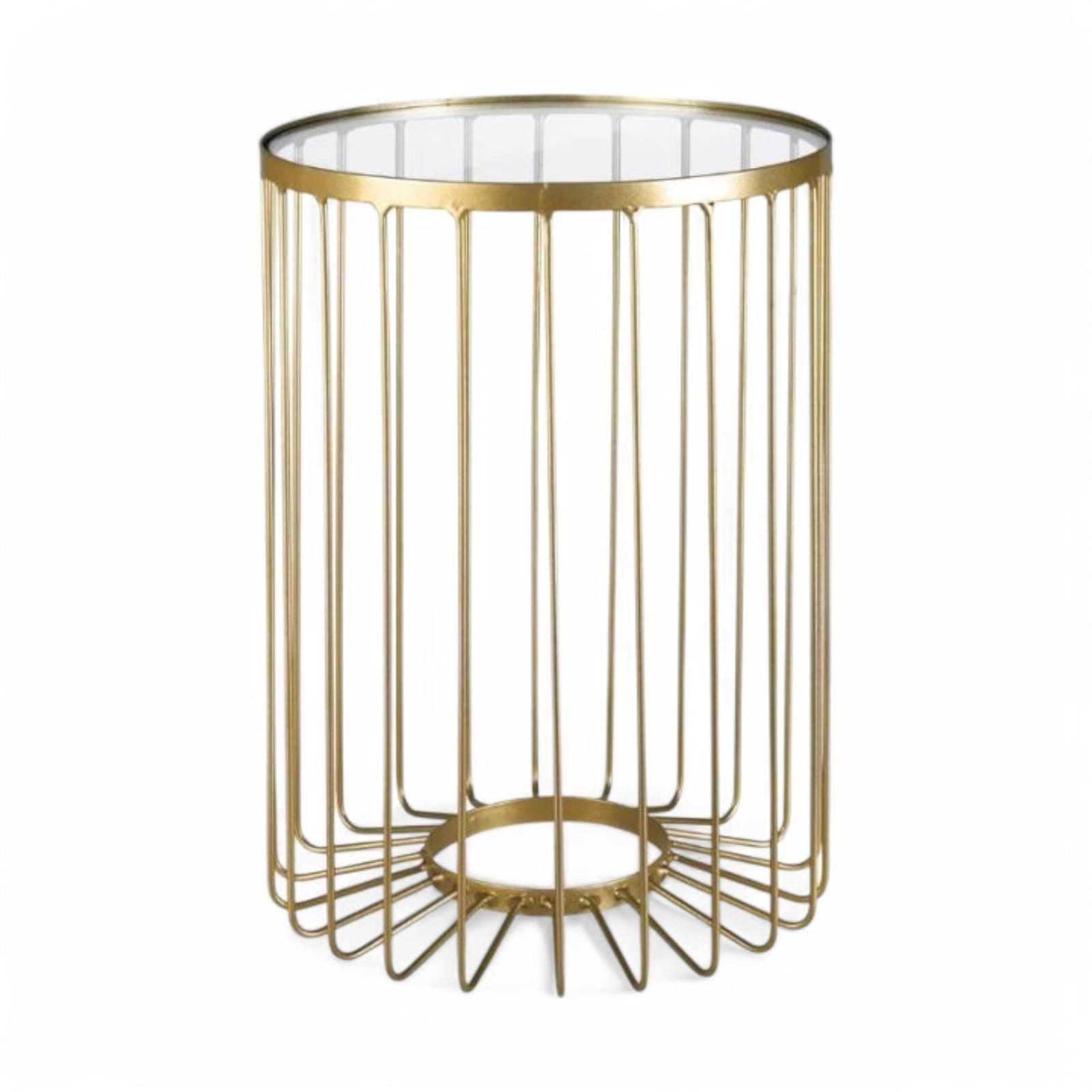 KEINerlei® Beistelltisch Beistelltisch Rund Metall Gold Glas Couchtisch Nac günstig online kaufen