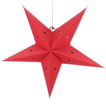 dasmöbelwerk LED Stern Weihnachtsstern Dekostern Ø 60cm Stern rot Papierstern hängend E14