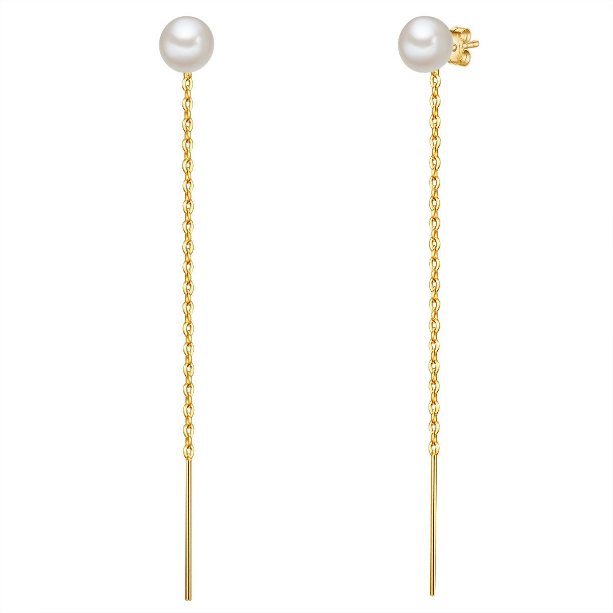 Valero Pearls Paar Ohrhänger gelbgold, mit Süßwasser-Zuchtperlen