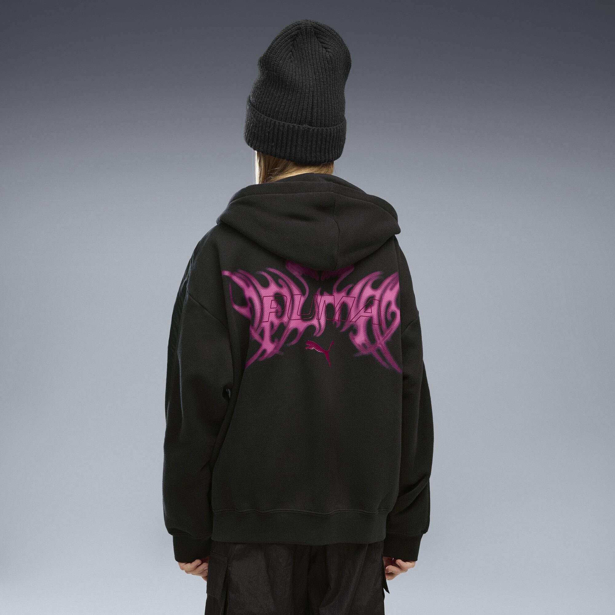 PUMA Sweatjacke T7 Midnight Shadow Oversized Jacke mit Reißverschluss Mädchen