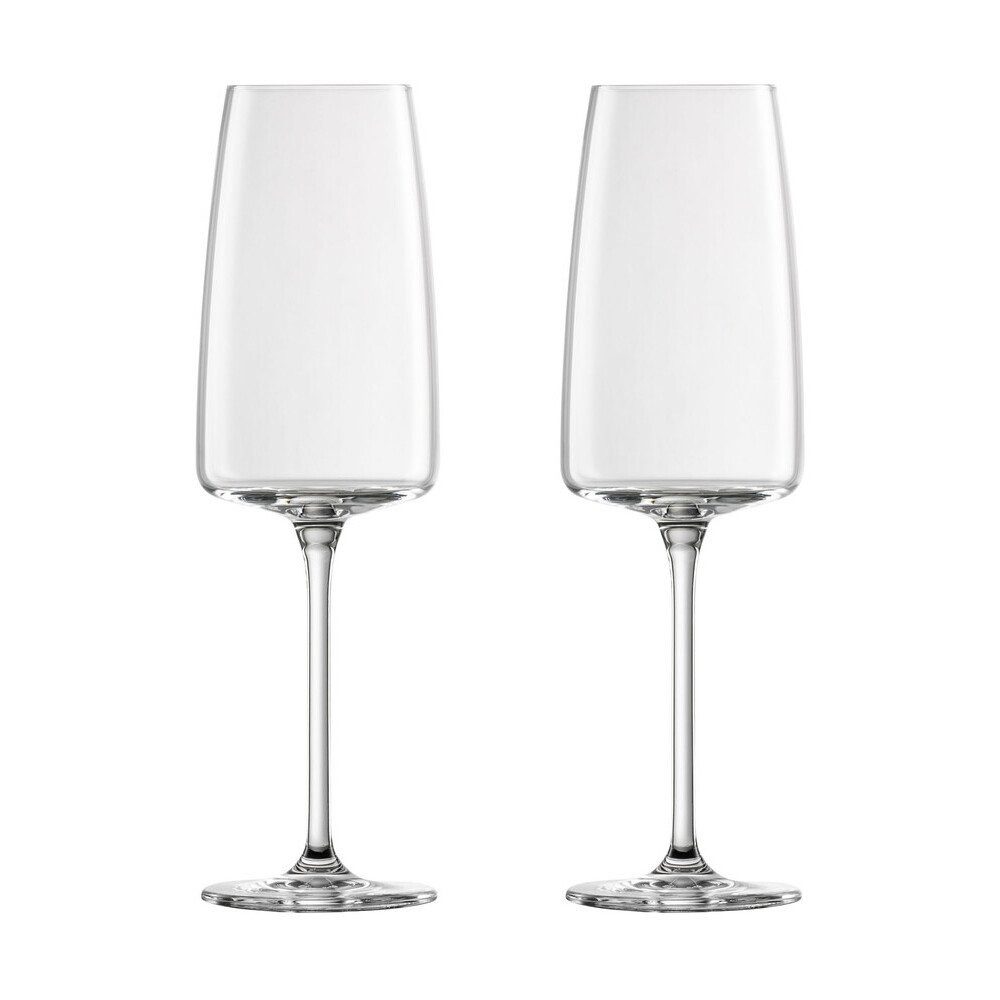 Zwiesel Glas Weinglas Sekt- und Schaumweinglas leicht & frisch 2er-Set Vivid Senses, 2-tlg., Glas, 380ml, Kristallglas, spülmaschinenfest