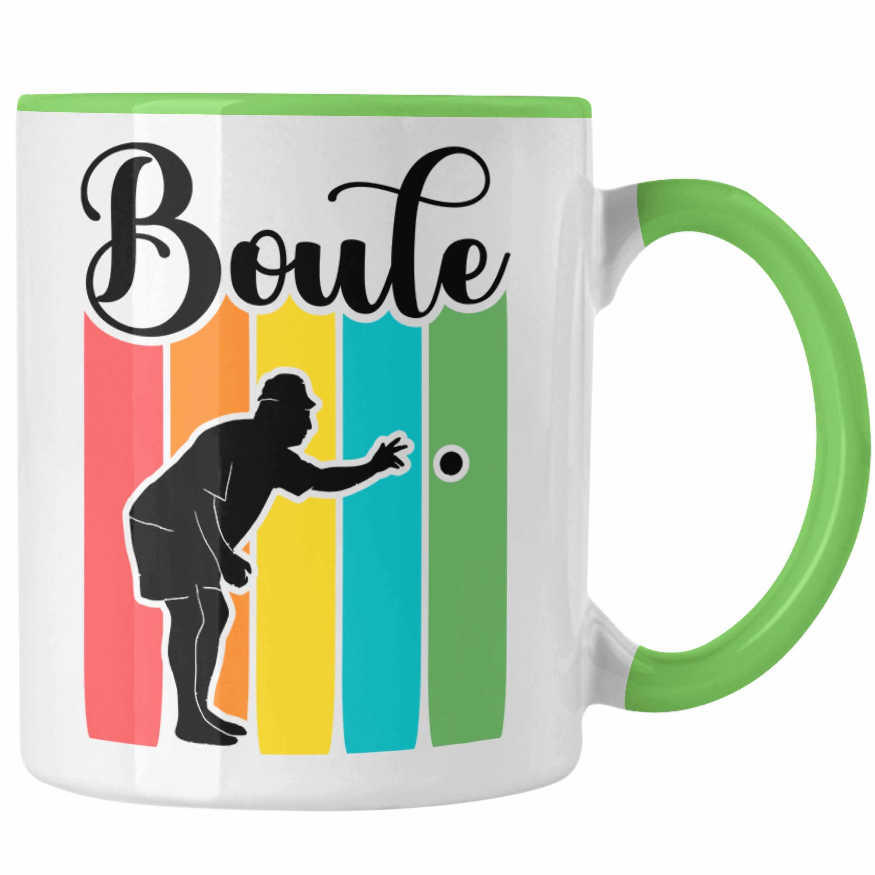 Trendation Tasse Boule Tasse Geschenk Boule-Spieler Geschenkidee Spruch Vintage Boule G Grün