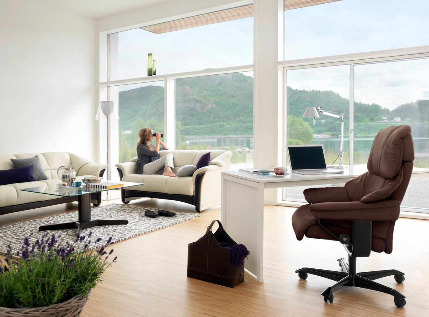 Stressless® Relaxsessel »Reno«, mit Home Office Base, Größe M, Gestell Schwarz-kaufen