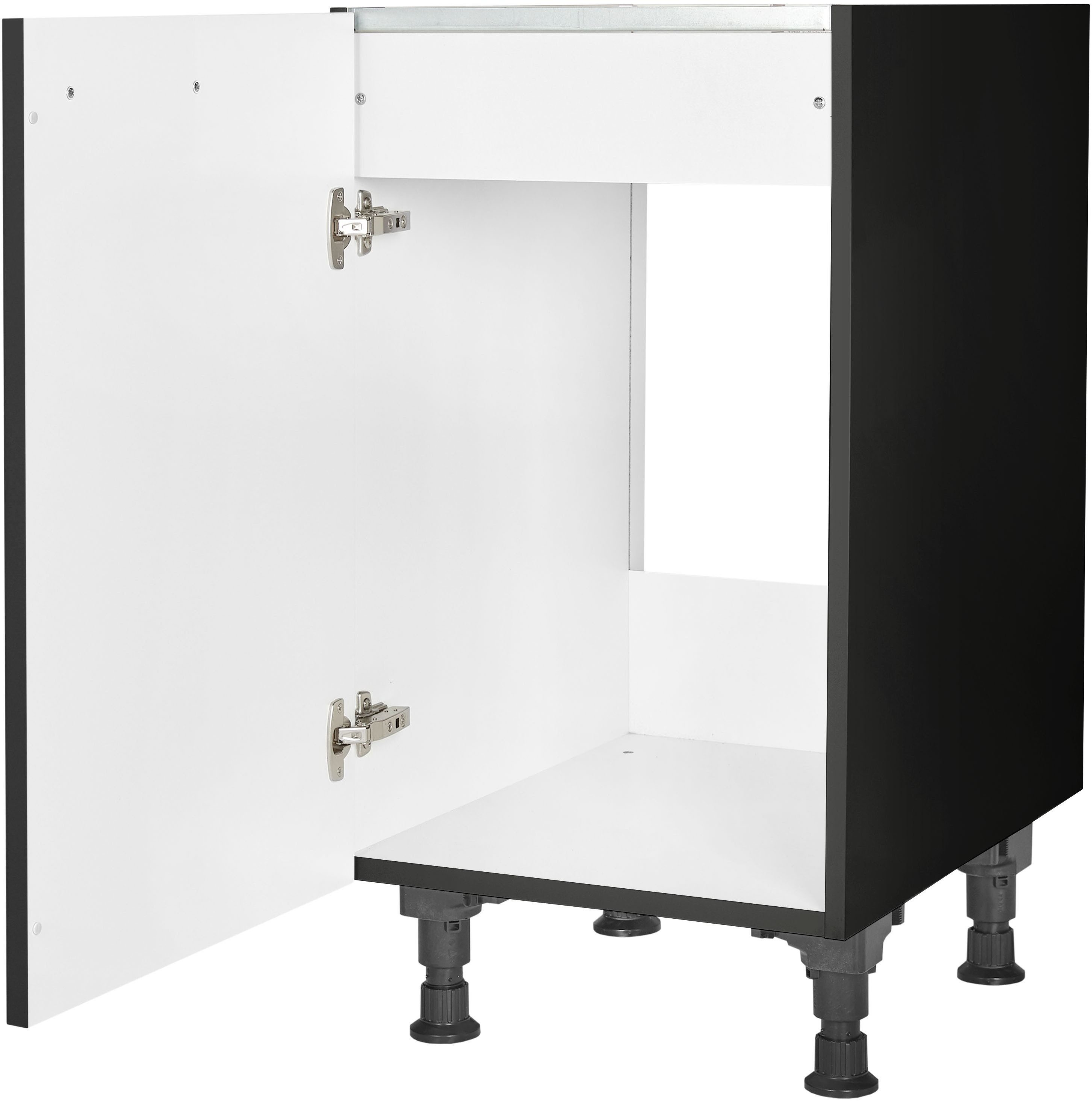 nobilia® Spülenschrank "Touch", Ausrichtung wählbar, vormontiert, in den Breiten 45 und 60 cm, mit höhenverstellbaren Sockelfüßen