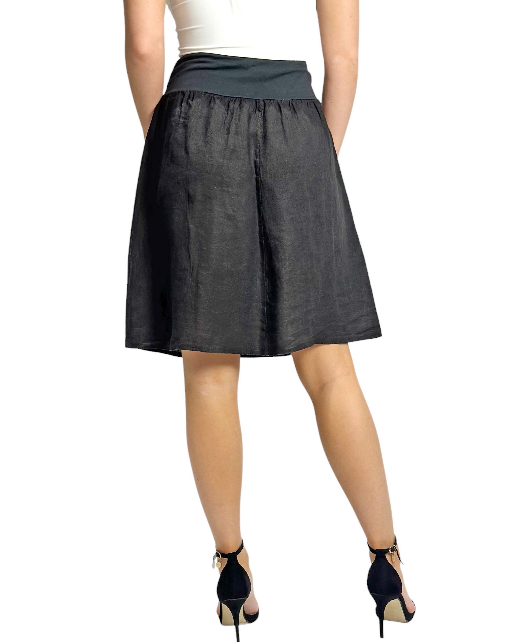 Mississhop A-Linien-Rock Leinen Rock Sommerrock locker Freizeit 100% Leinen M.358