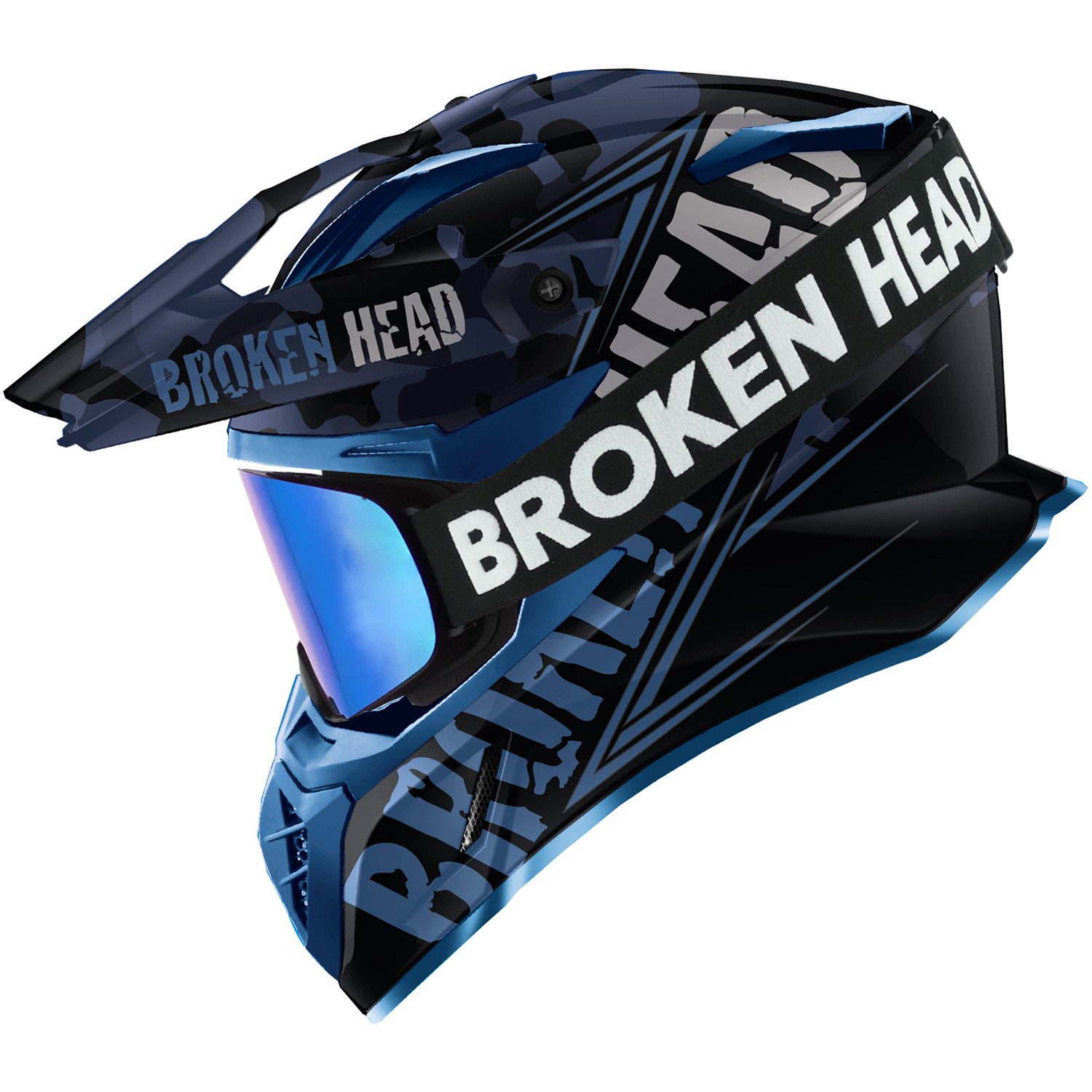 Motocrosshelm Squadron Blau