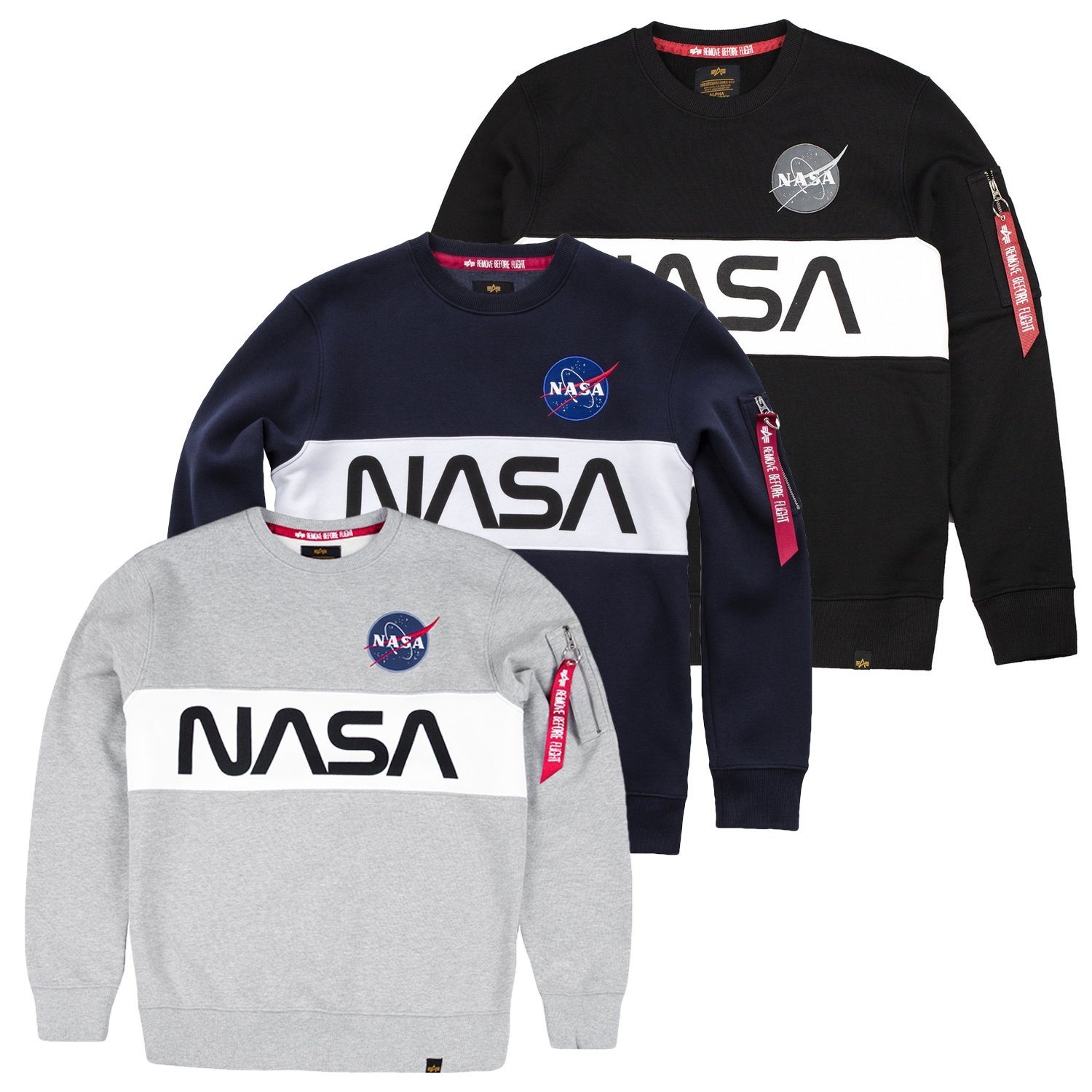Inlay speed Alpha Industries Herren NASA Industries Sweatshirt Sweatshirt red Alpha