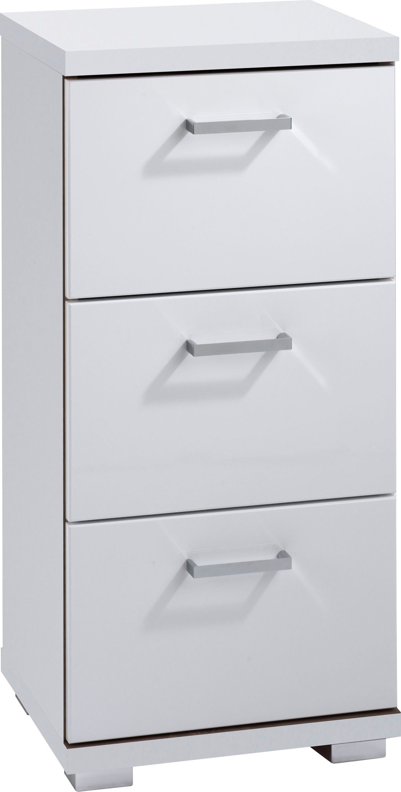 byLIVING Badkommode Nebraska, Breite 35 cm, Badezimmerschrank mit Metallgriffen, 3 Schubladen