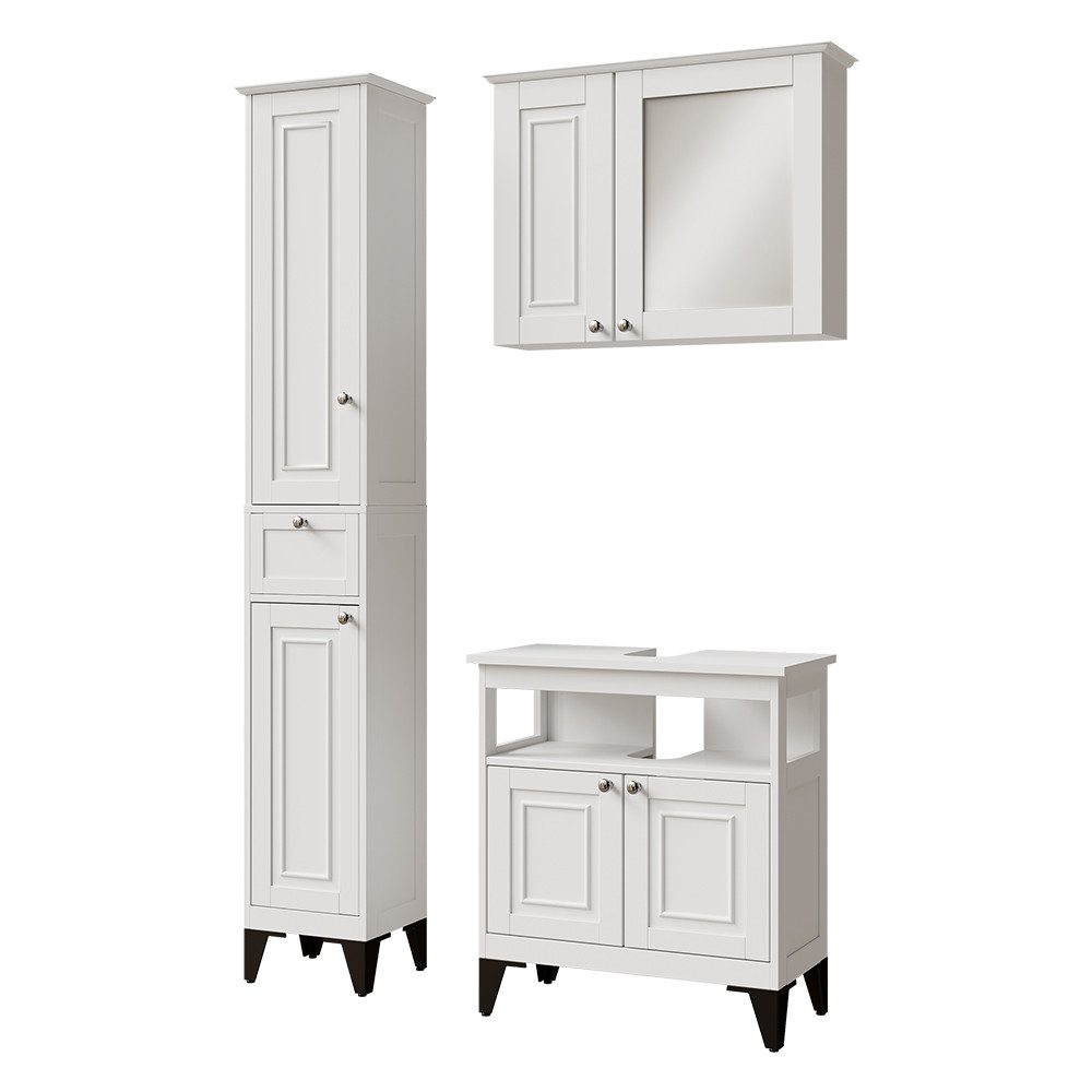 Badmöbel-Set Vanity, Weiß, 3 Teile