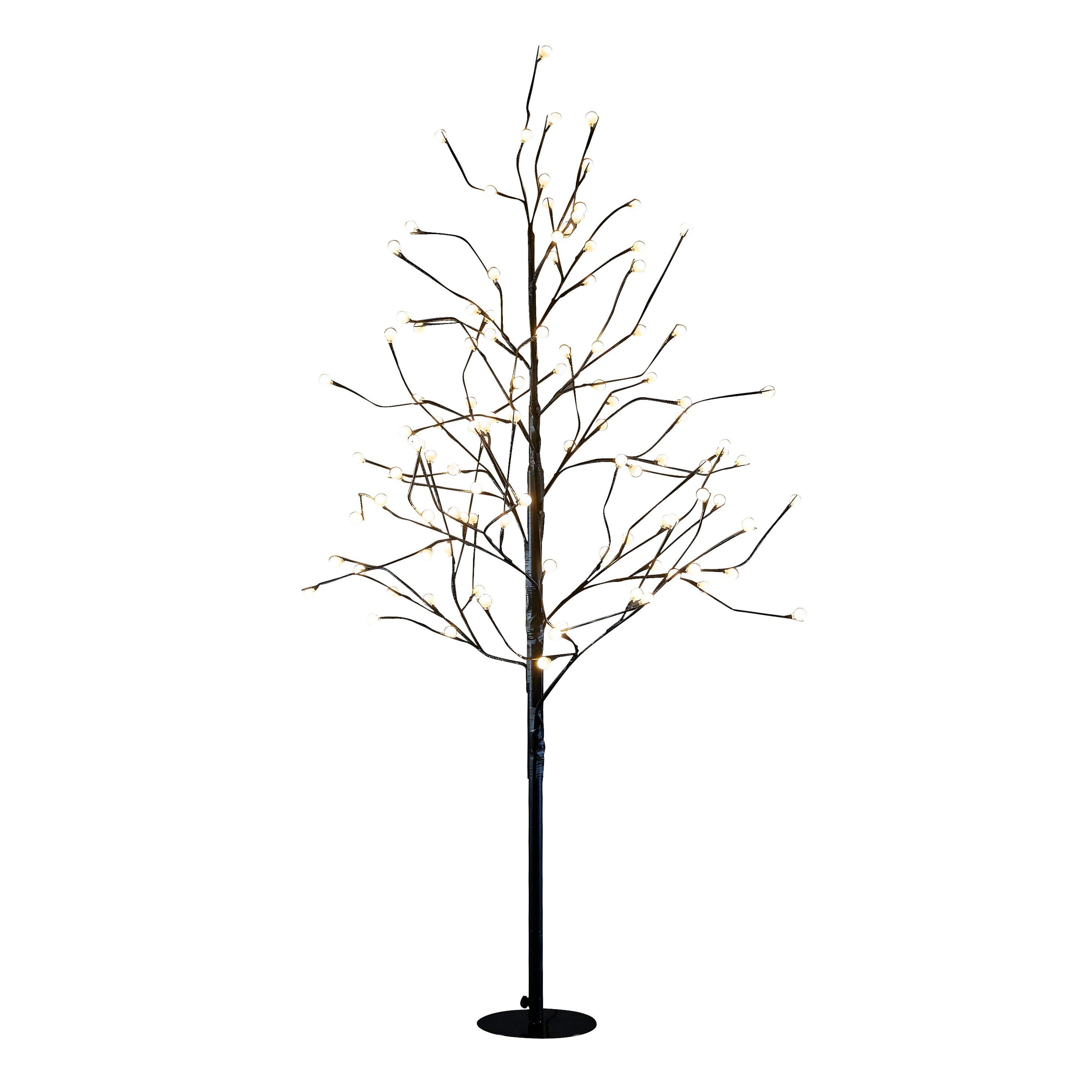 Luca Lighting Künstlicher Weihnachtsbaum Luca Lighting Baum schwarz klassisch weiss 108led IP44 und Timer - h15