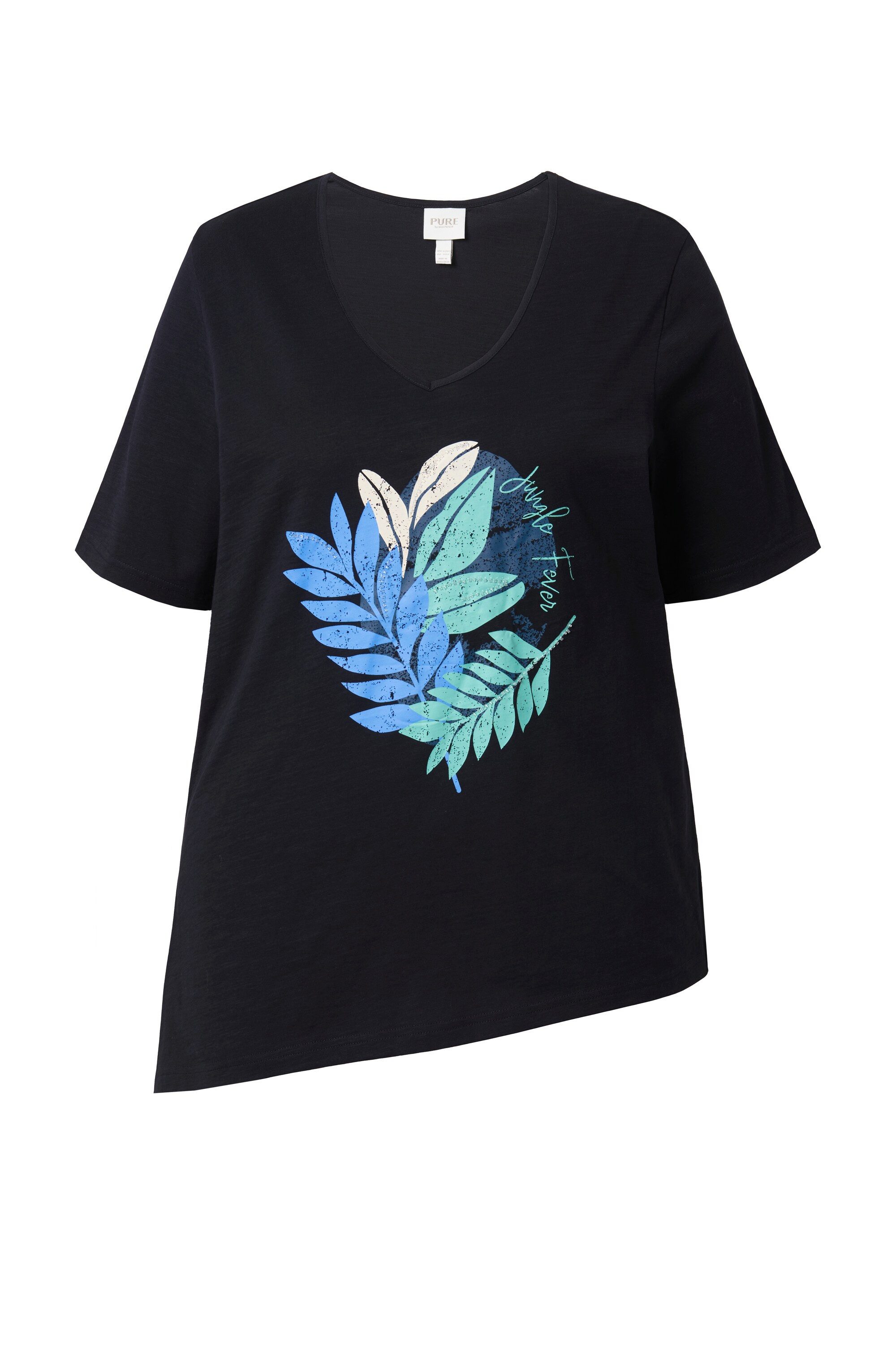 Ulla Popken T-Shirt T-Shirt Zierperlen V-Ausschnitt günstig online kaufen
