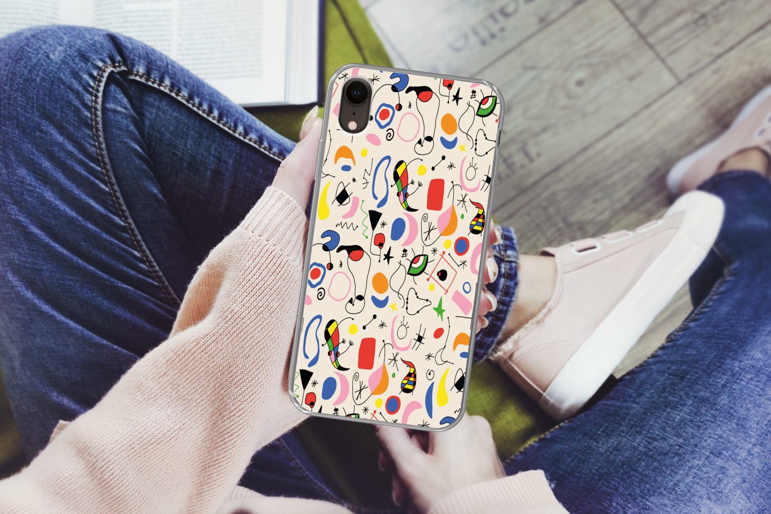 MuchoWow Handyhülle für Apple iPhone XR Muster - Abstrakt - Kunst, Smartphone-Bumper, Print, Handy Schutzhülle Dünn