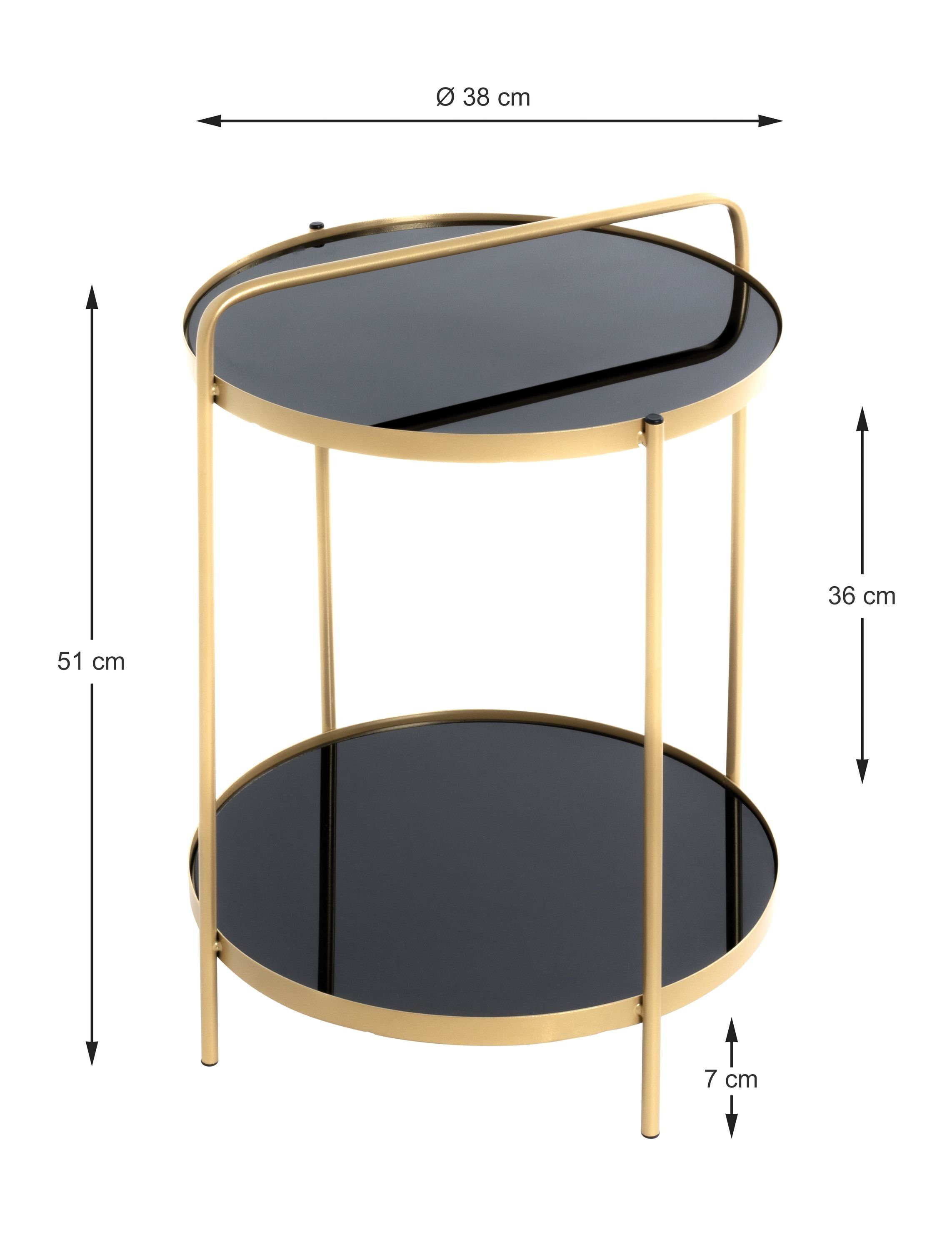 HAKU Beistelltisch Beistelltisch, Kaffeetisch 38x51 cm) HAKU Möbel (DH bunt DH cm Beistelltisch 38x51