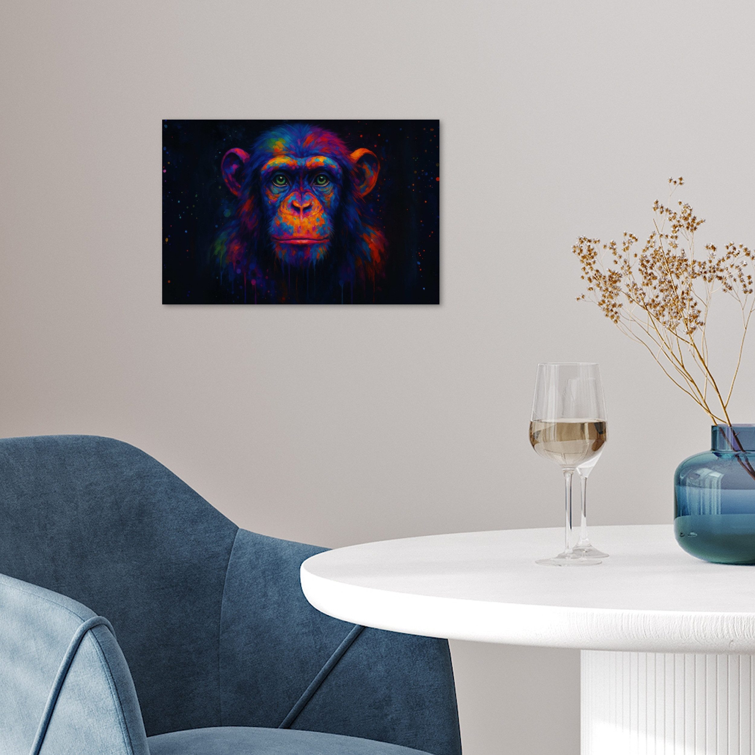 MuchoWow Poster Bunt - Affe - Abstrakt, (1 St), Poster ohne Rahmen, Wandbild, Wandposter, 30x20 cm