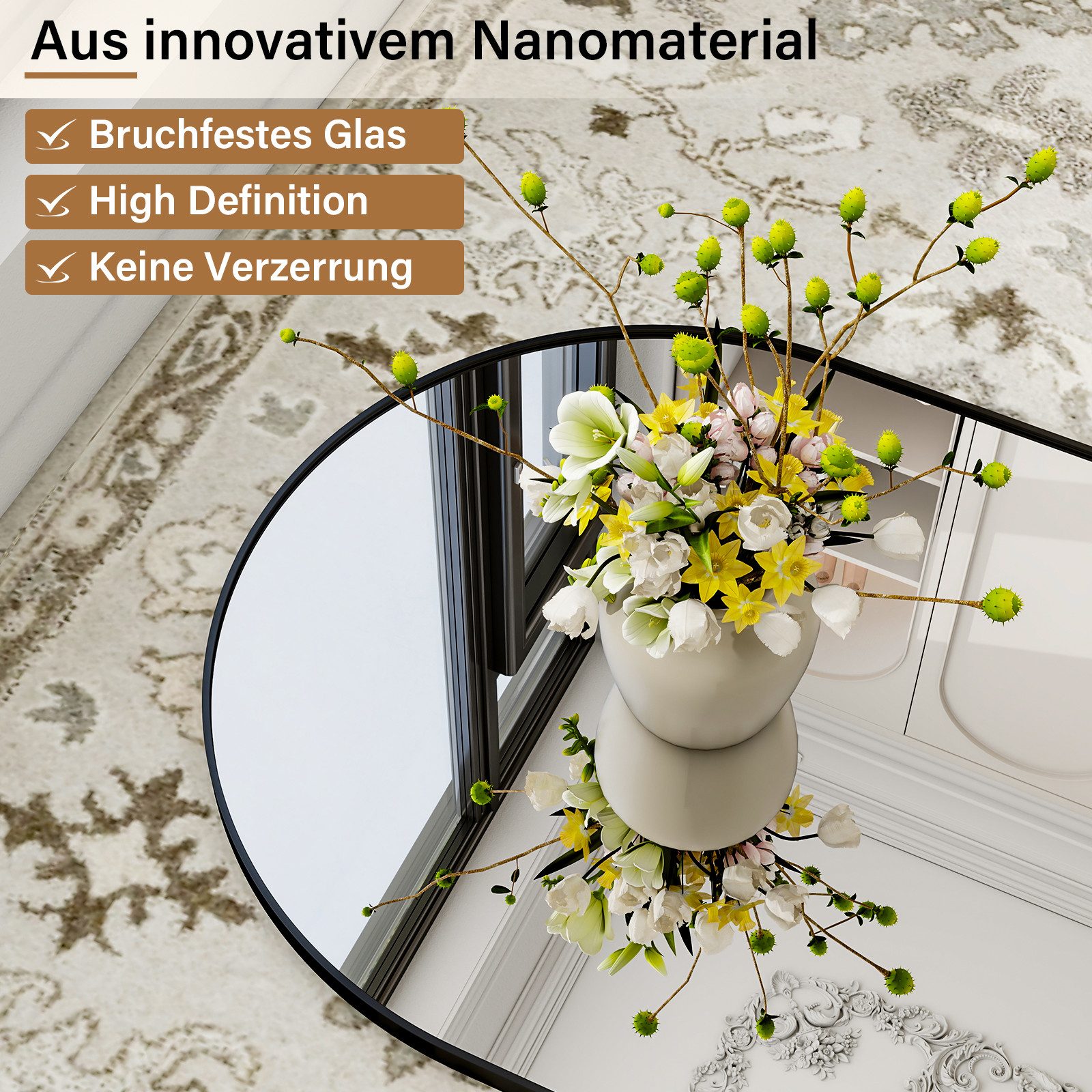 Koonmi Ganzkörperspiegel Großer Standspiegel mit Metallrahmen und verstärktem Glas – Bild 5 von 5