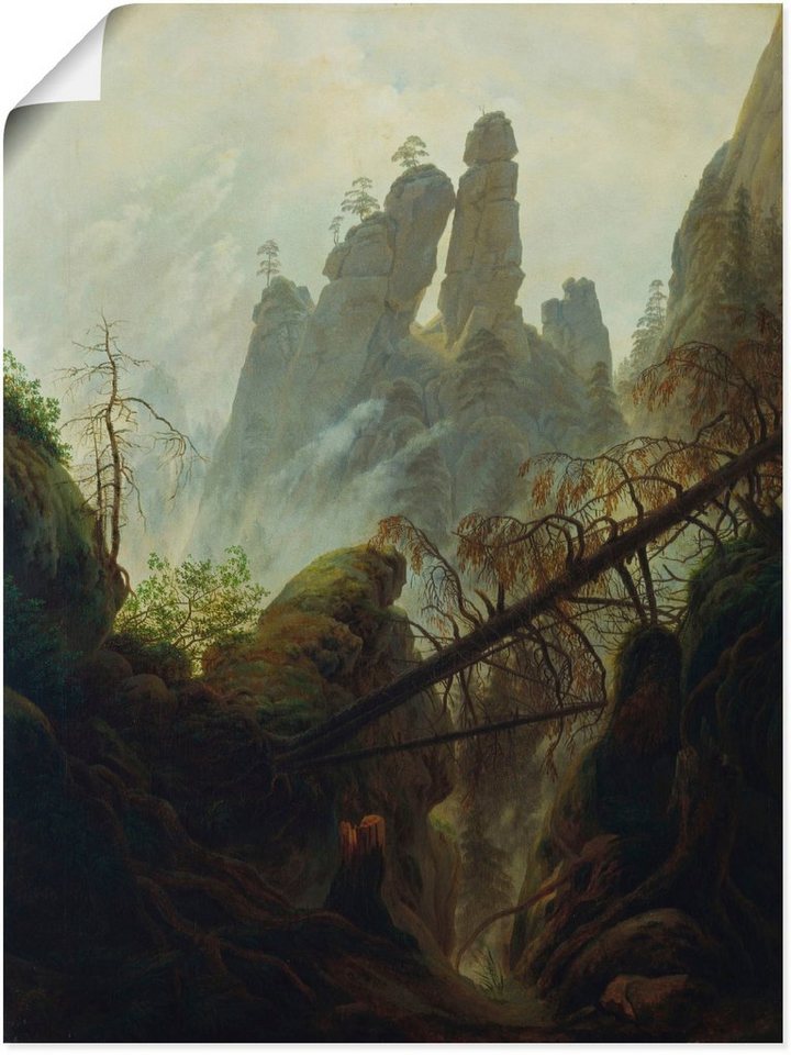 Artland Wandbild Felsenschlucht. 1822/23, Felsen (1 St), als Alubild,  Leinwandbild, Wandaufkleber oder Poster in versch. Größen