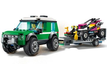 LEGO® Konstruktionsspielsteine LEGO® City - Rennbuggy-Transporter, (Set, 210 St)