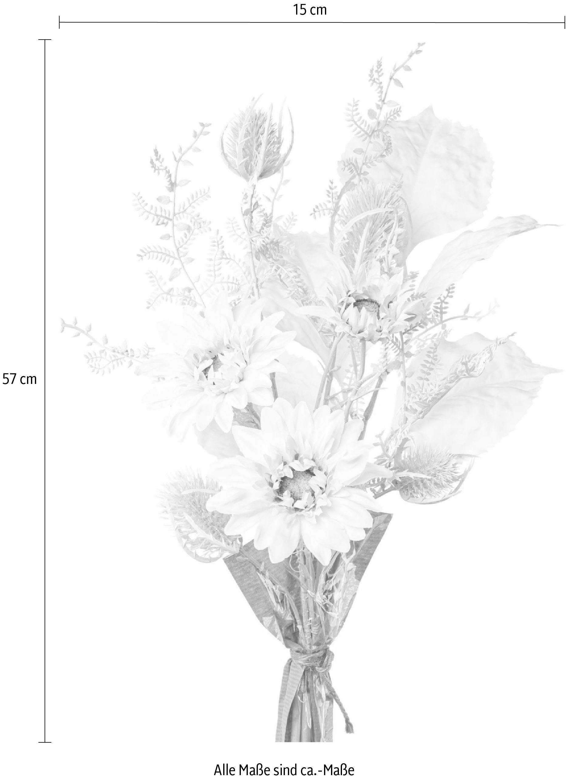 Kunstpflanze La Marette Margerite, Blumenstrauß Höhe Leonique, 57 cm
