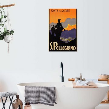 Posterlounge Wandfolie Vintage Travel Collection, San Pellegrino Terme, Bergamo Lombardei in Italien, Badezimmer Vintage Illustration