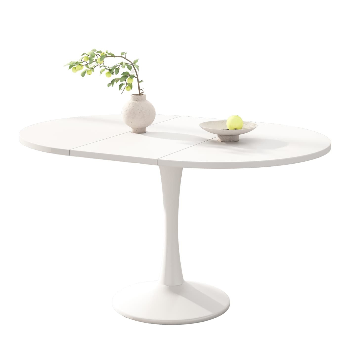 autolock Esstisch Ausziehbarer Esstisch, ovaler Esstisch, Kaffee-Freizeittisch, 100/140x100x 75cm(LxBxH), moderner schlichter Esstisch