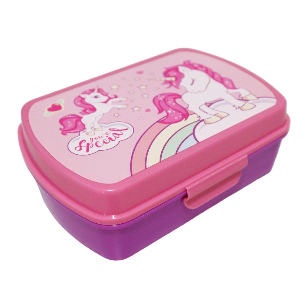 Kids Euroswan Lunchbox Sweet Einhorn Unicorn 2tlg. Set Brotdose plus Trinkflasche 500 ml, Kunststoff Alu, (2-tlg)