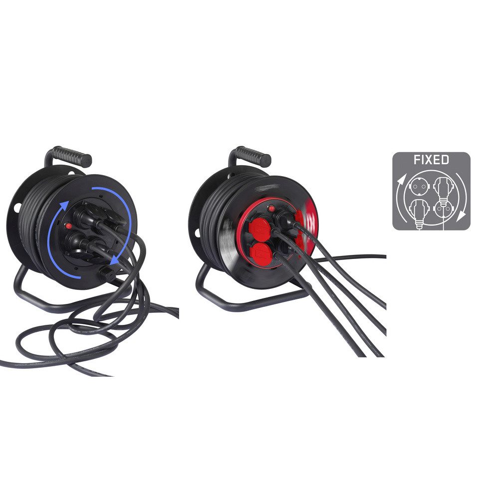 Sygonix Sygonix SY-10236135 Kabeltrommel 25 m Schwarz Schutzkontakt-Stecker günstig online kaufen