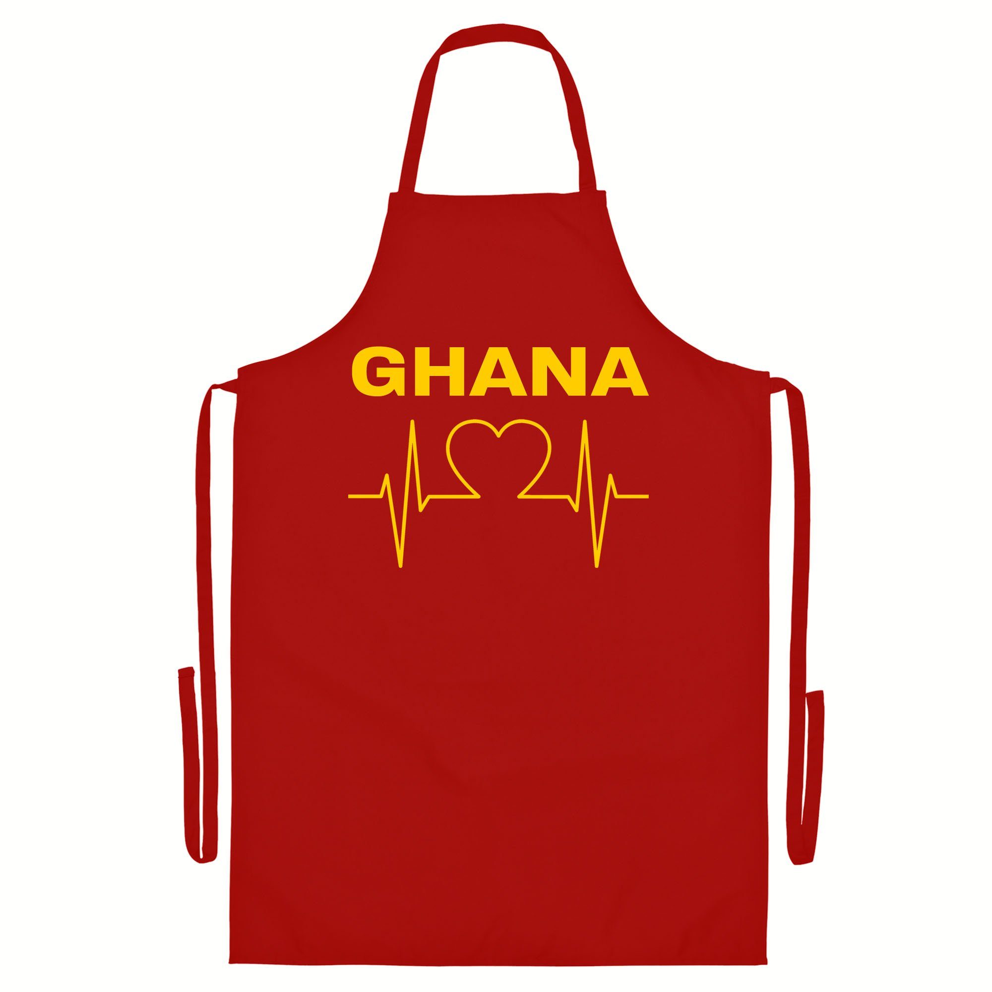 multifanshop Grillschürze Ghana - Herzschlag - Schürze